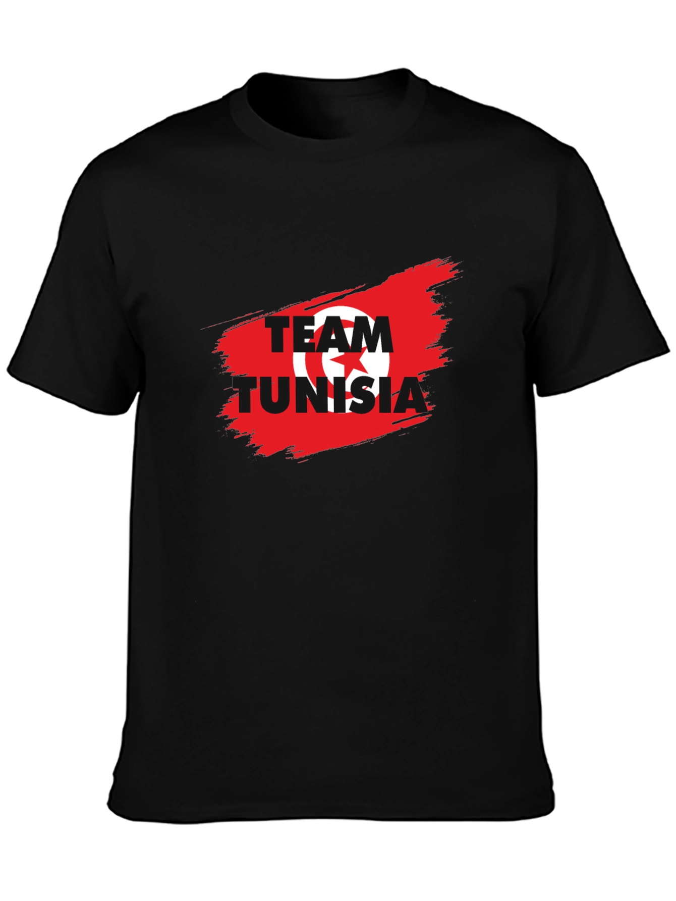 Team Tunisia Graphic T-Shirt - Black Cotton Tee