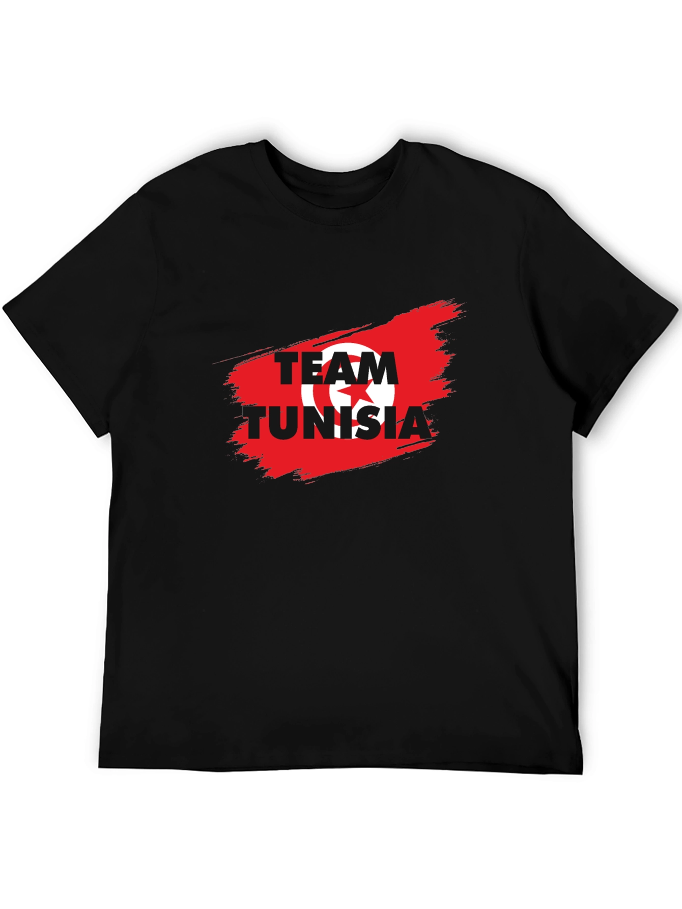 Team Tunisia Graphic T-Shirt - Black Cotton Tee