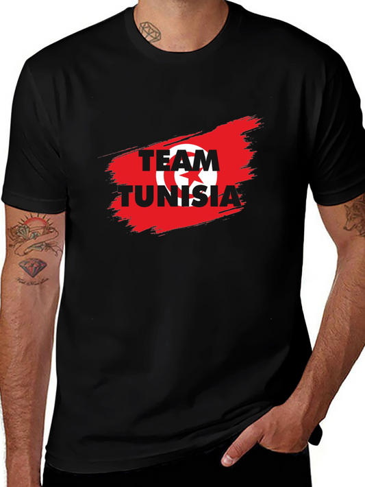 Team Tunisia Graphic T-Shirt - Black Cotton Tee