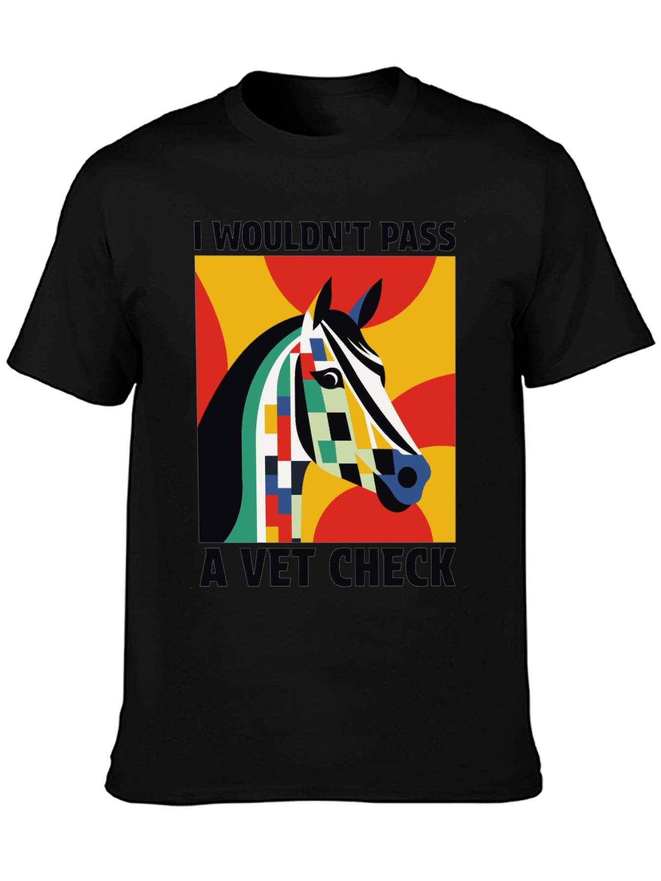Abstract Horse Vet Check Tee