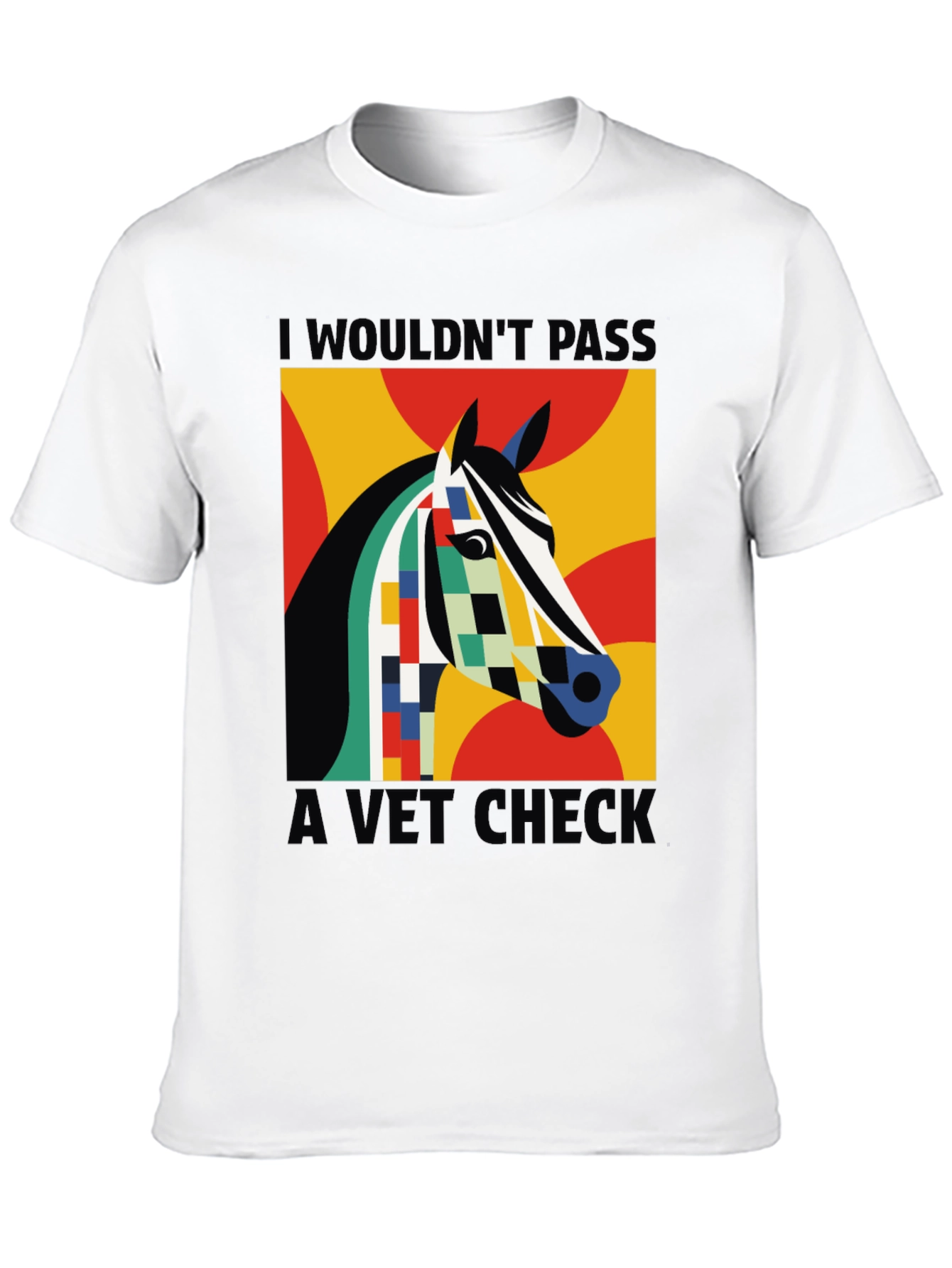 Abstract Horse Vet Check Tee