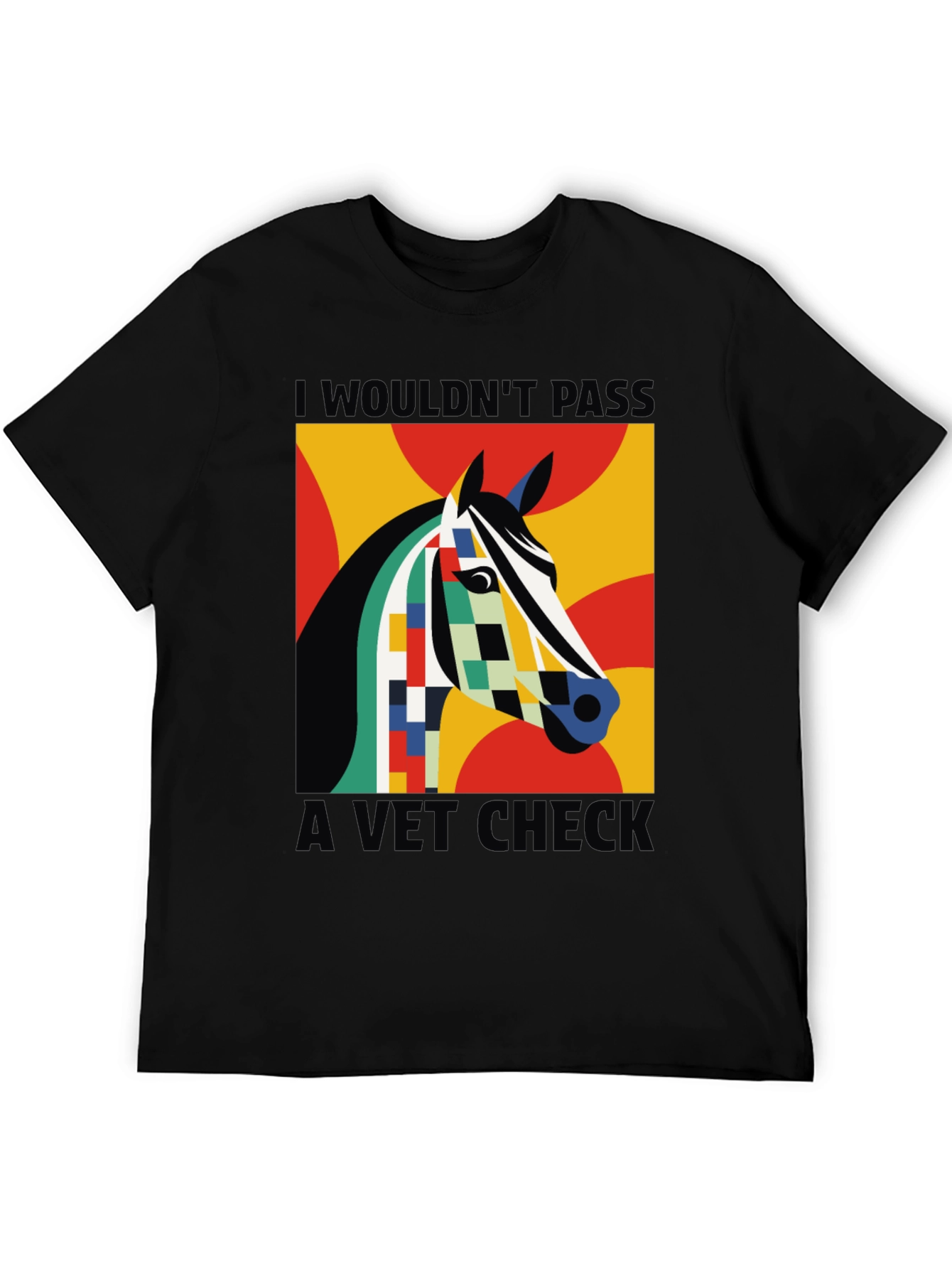 Abstract Horse Vet Check Tee