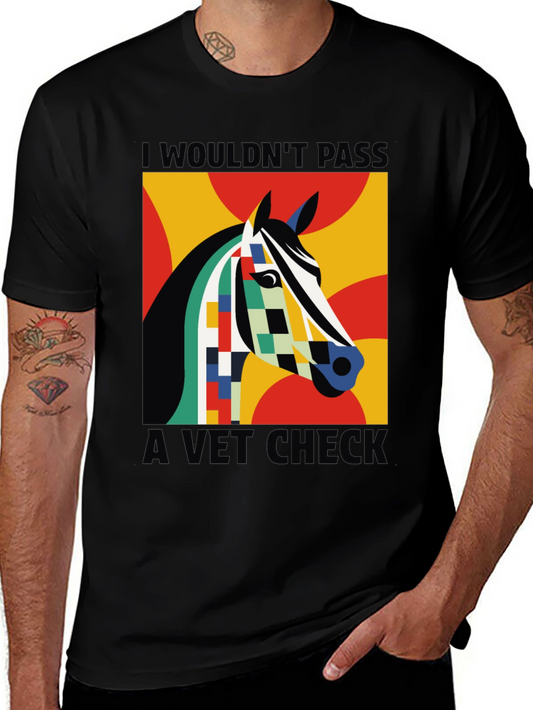 Abstract Horse Vet Check Tee