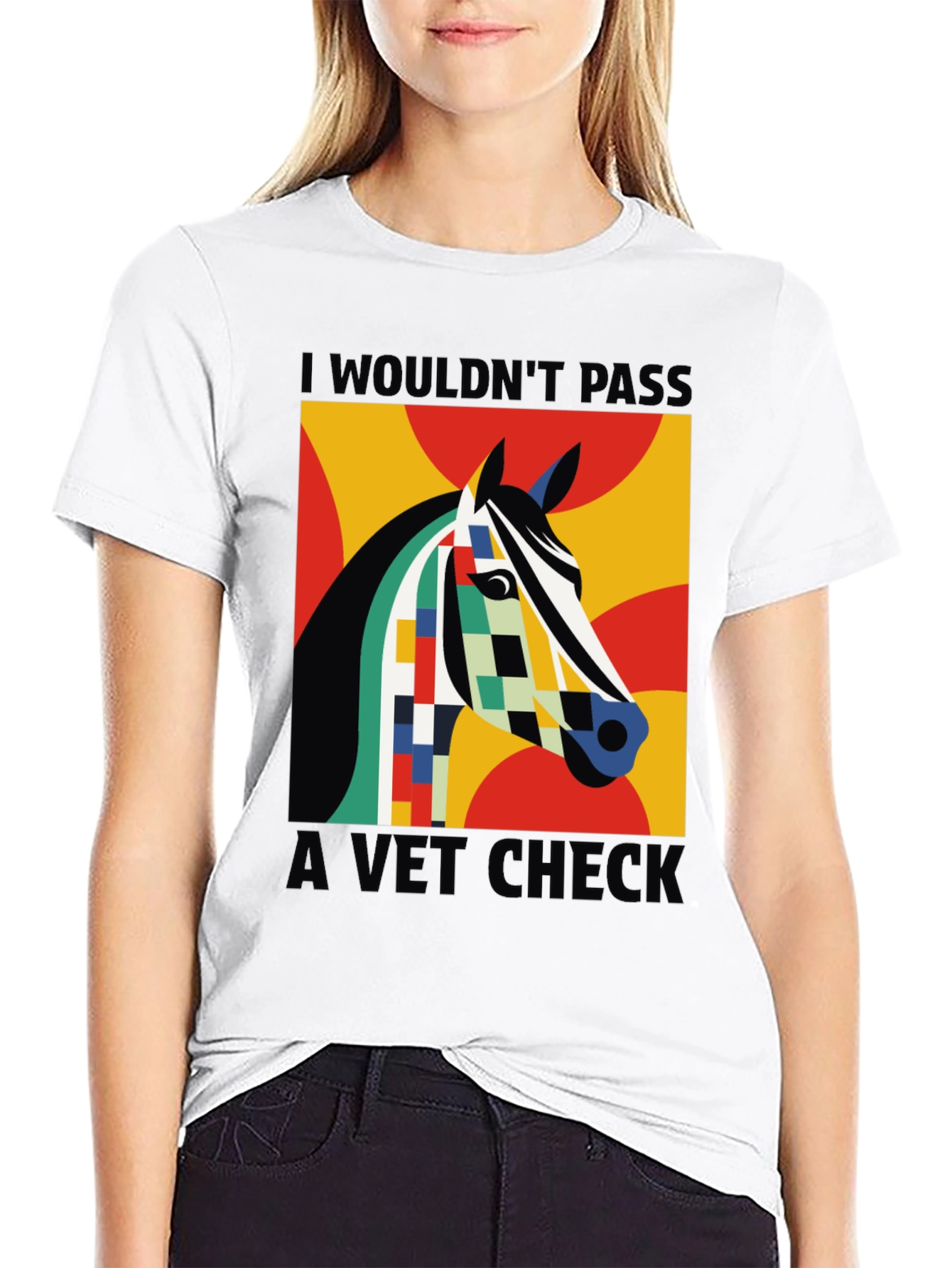 Abstract Horse Vet Check Tee