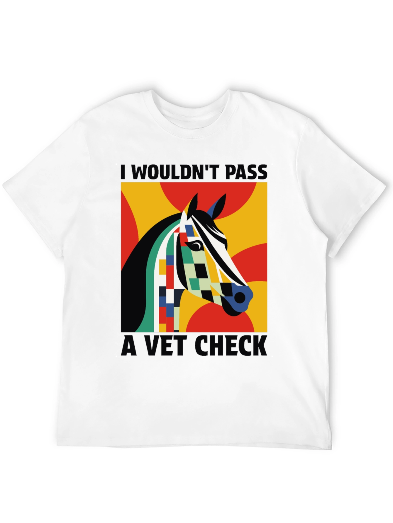 Abstract Horse Vet Check Tee