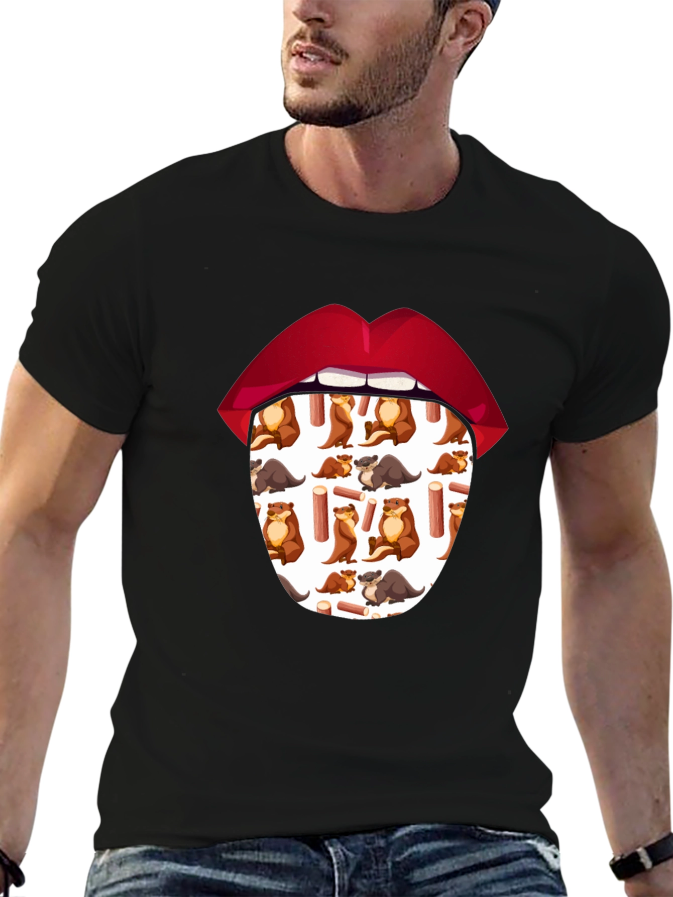 Otter Tongue T-Shirt - Unique Graphic Tee