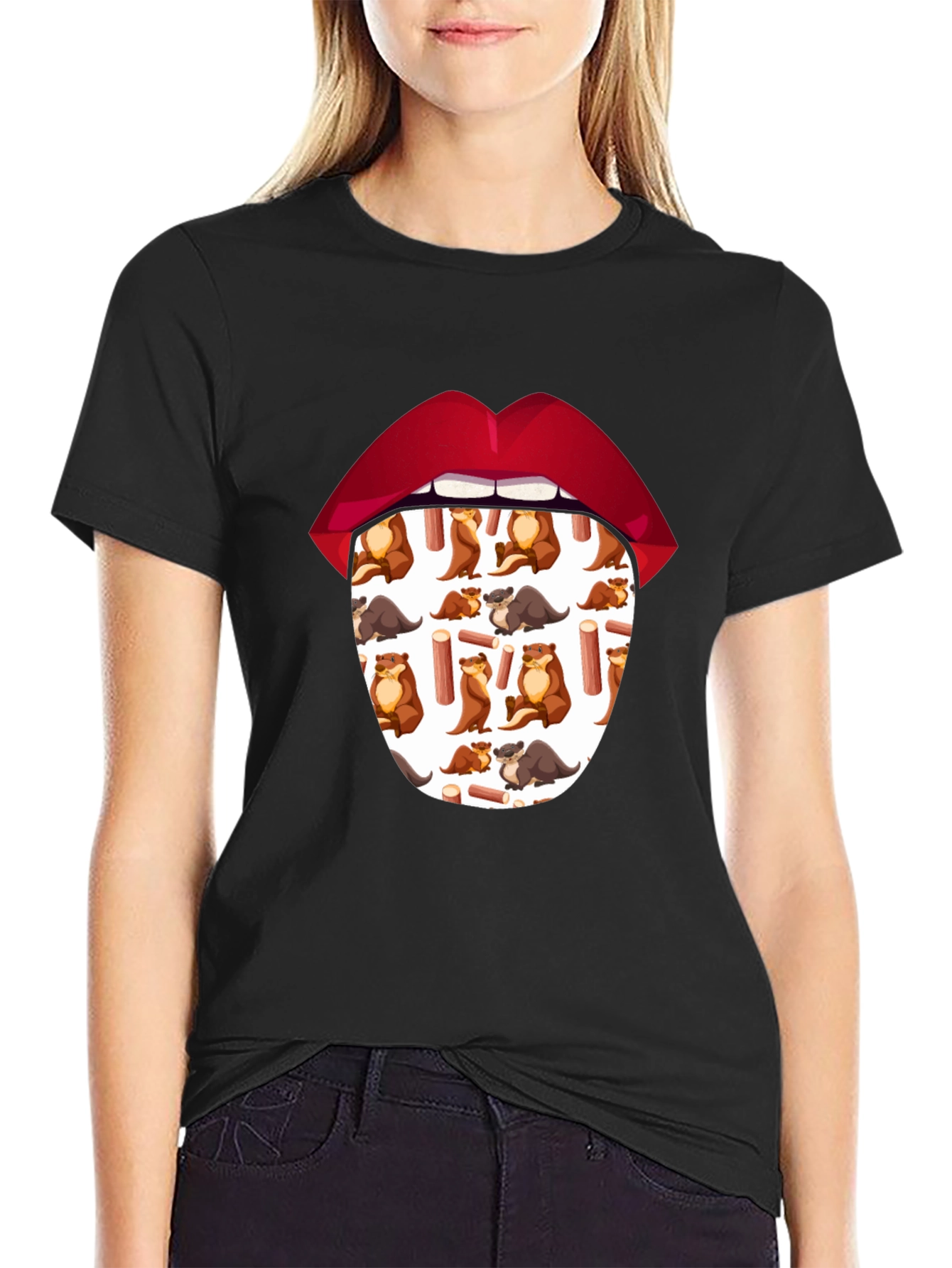 Otter Tongue T-Shirt - Unique Graphic Tee