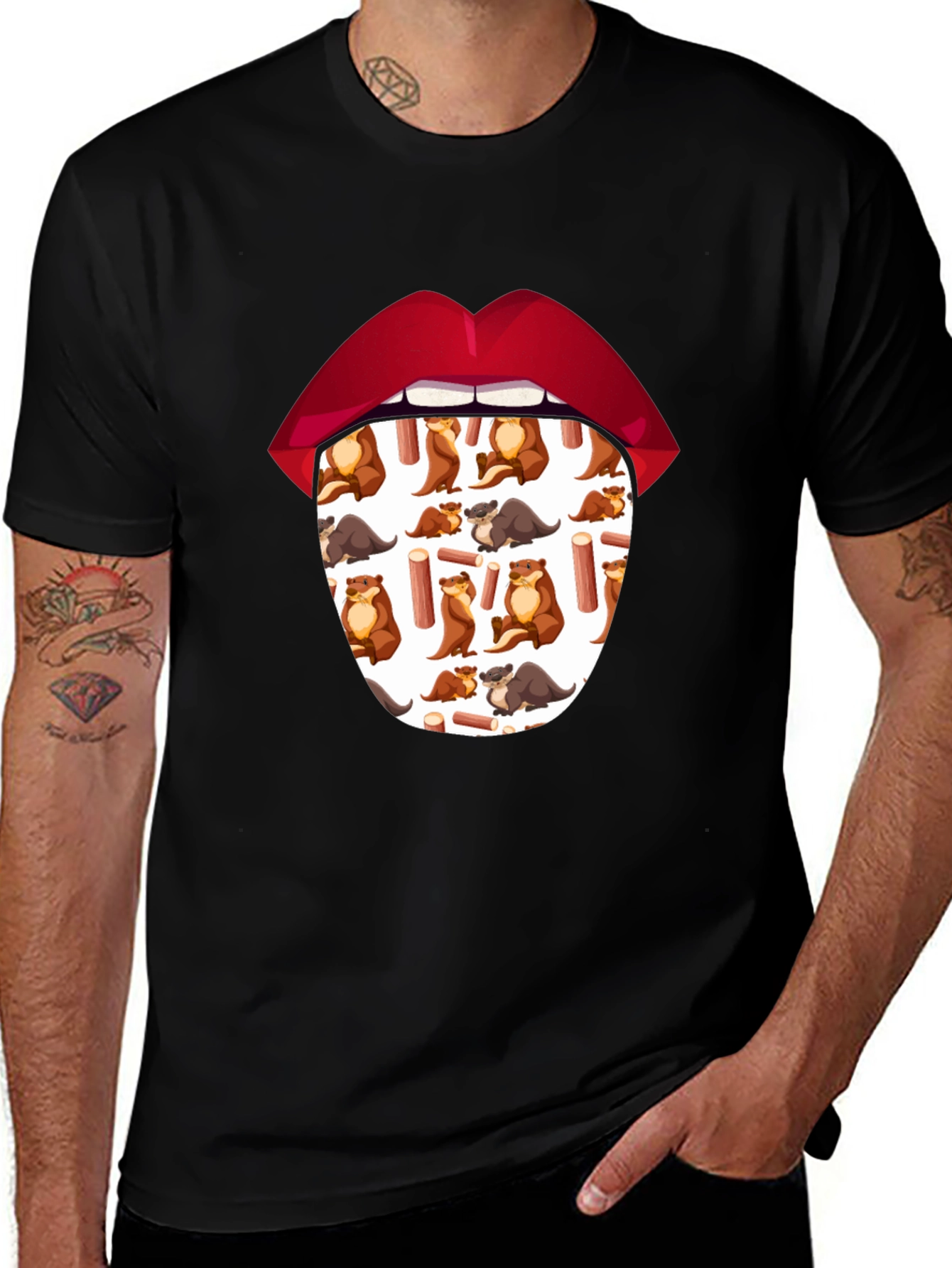 Otter Tongue T-Shirt - Unique Graphic Tee