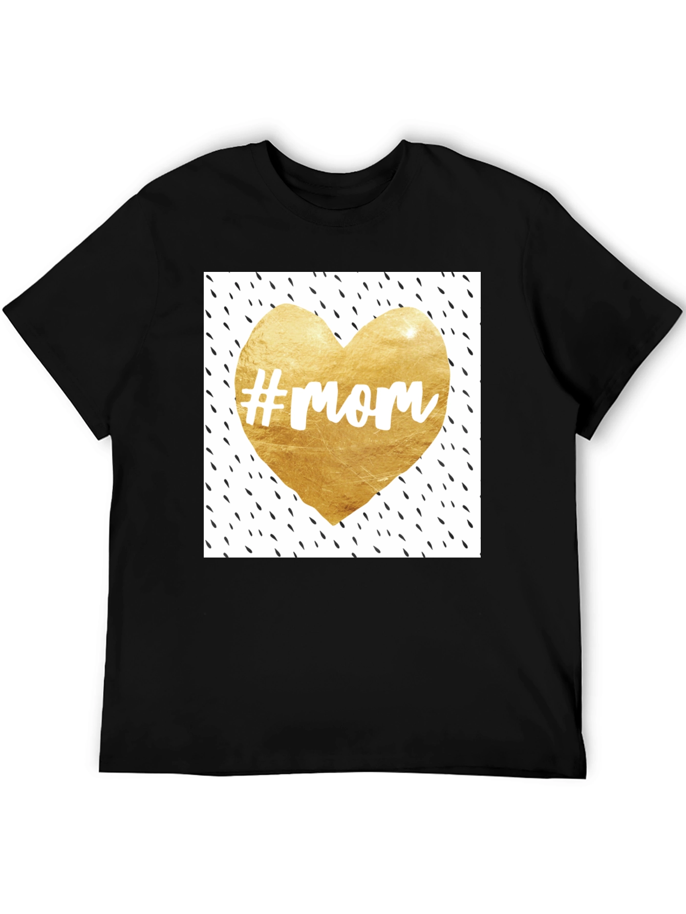 Mom Heart Graphic Tee - Trendy Black T-Shirt