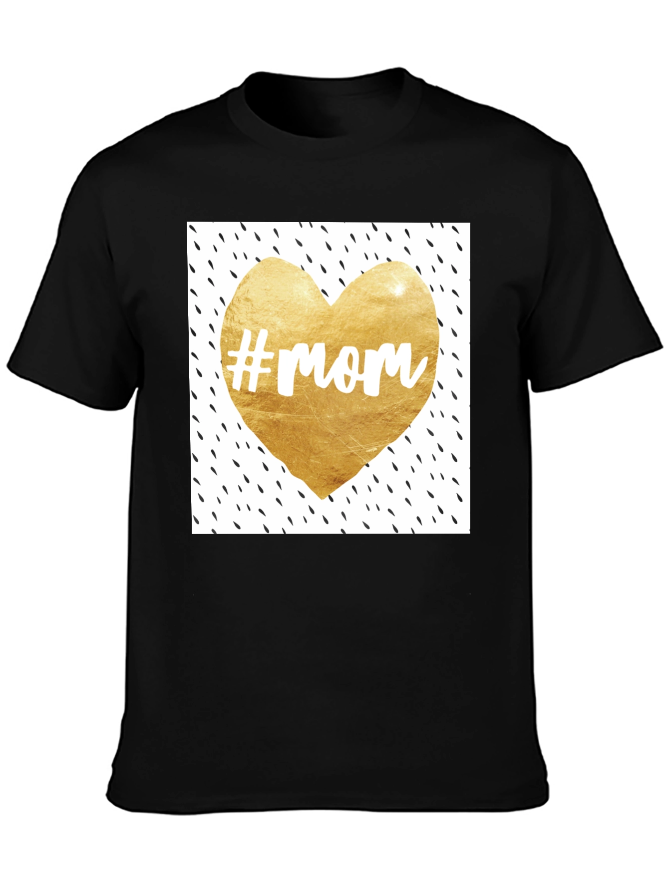 Mom Heart Graphic Tee - Trendy Black T-Shirt