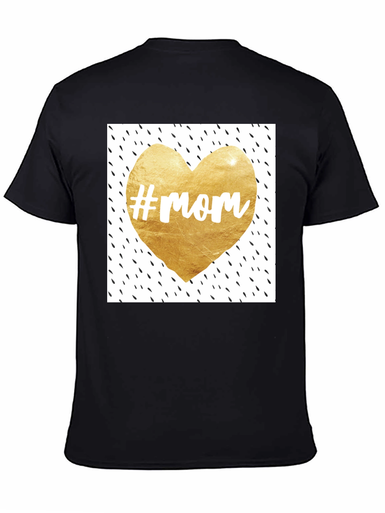Mom Heart Graphic Tee - Trendy Black T-Shirt
