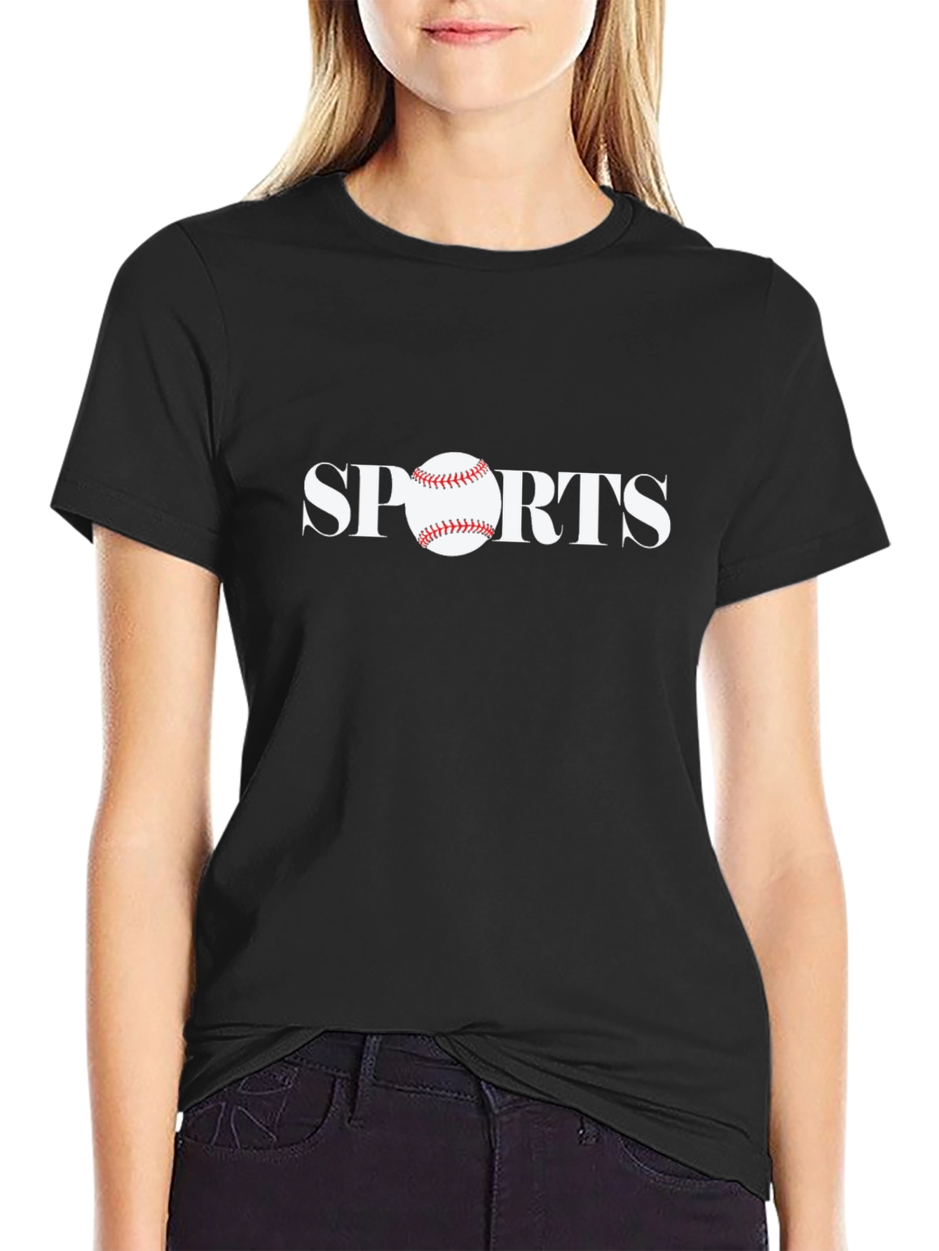 Sports Baseball Graphic Tee - Black