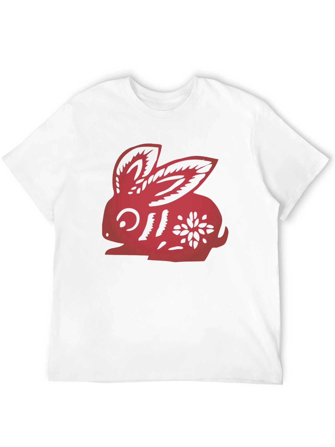 Red Rabbit Graphic Black T-Shirt