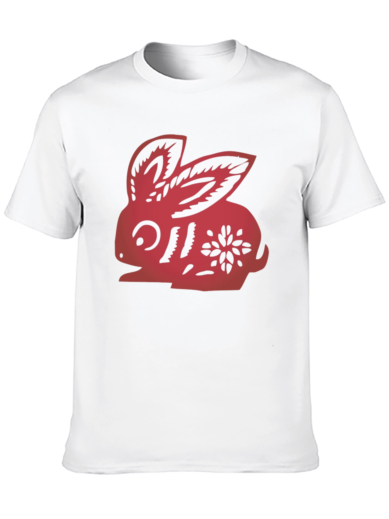Red Rabbit Graphic Black T-Shirt