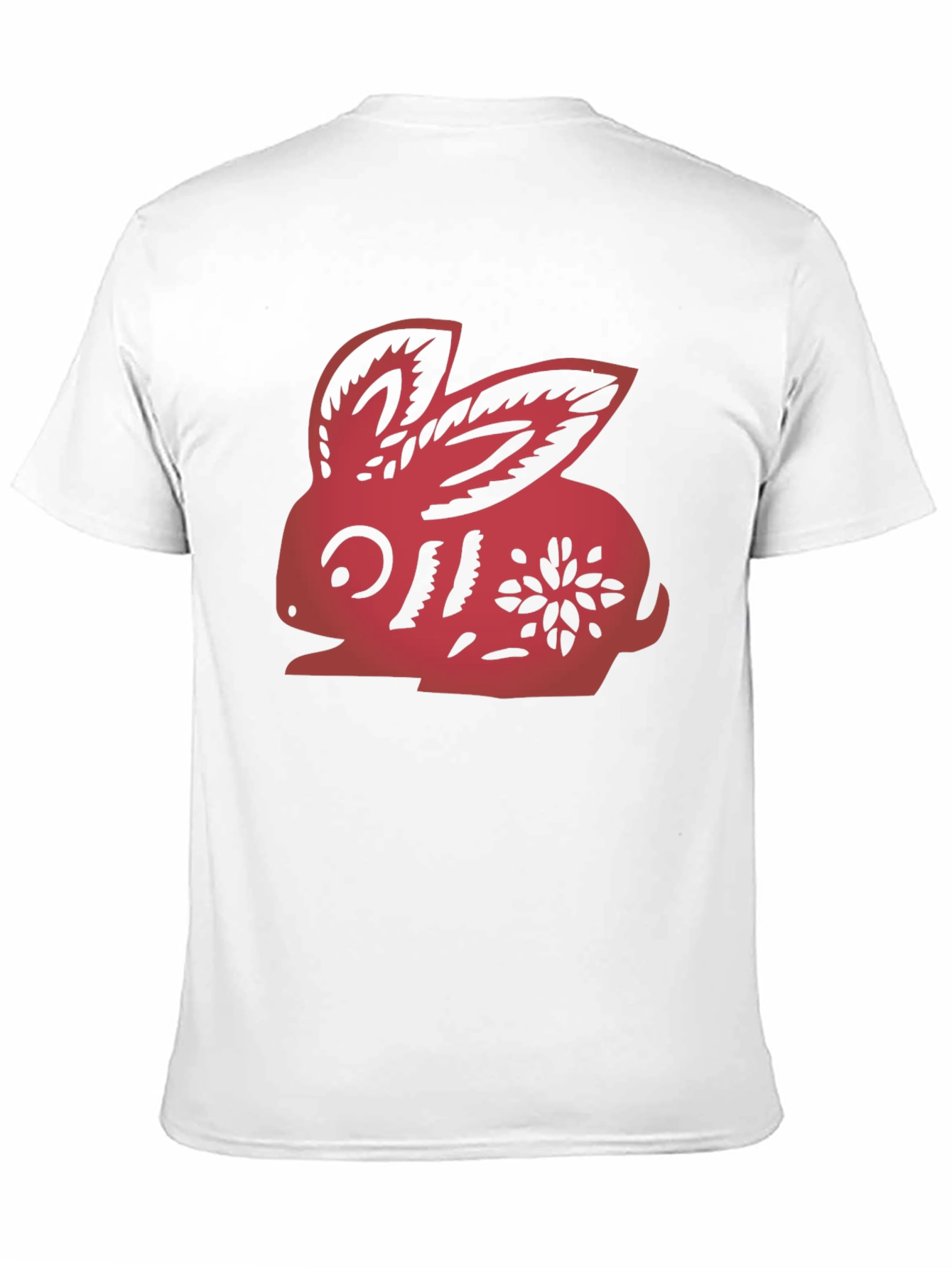 Red Rabbit Graphic Black T-Shirt