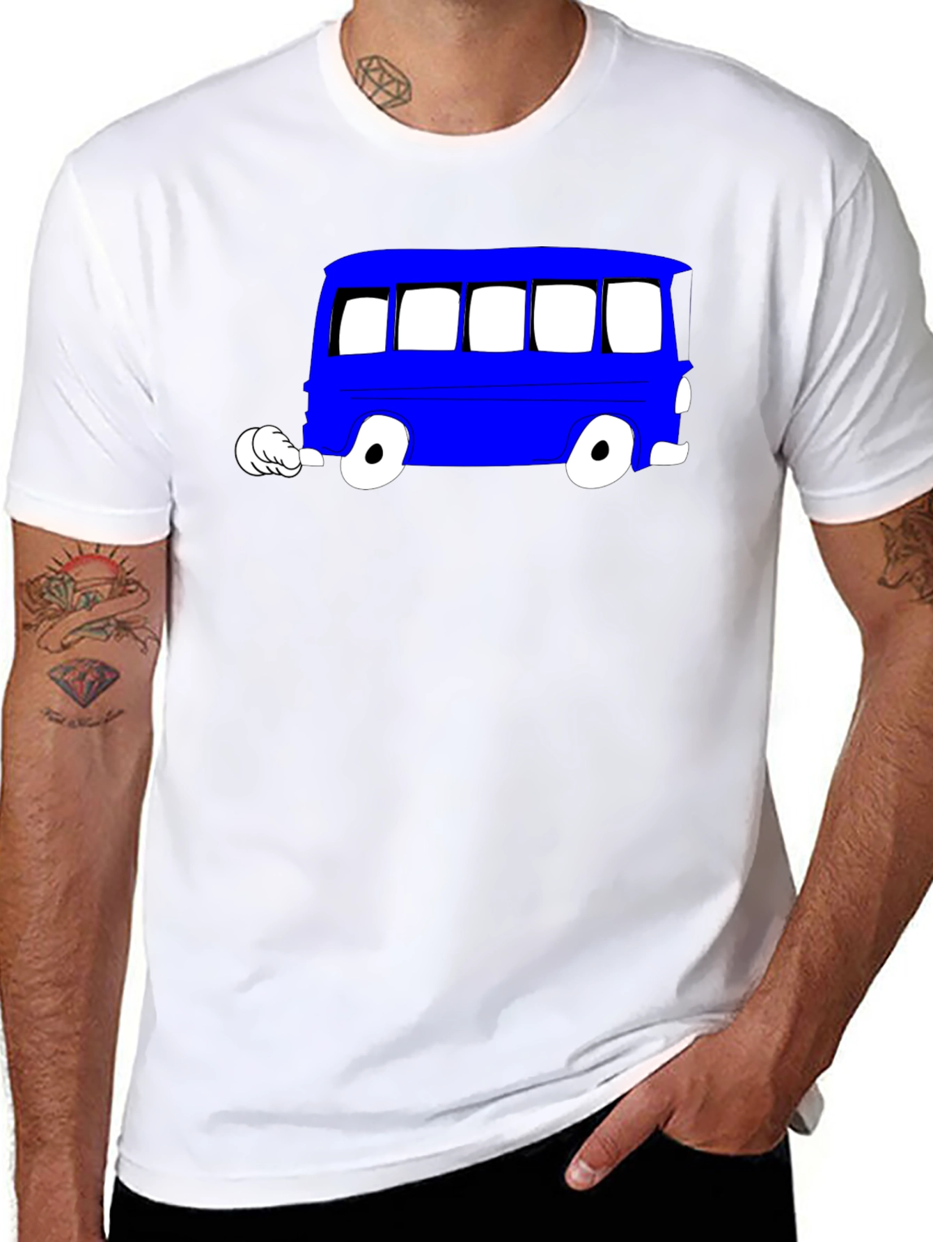 Cartoon Bus Graphic Tee - Cool Unisex T-Shirt