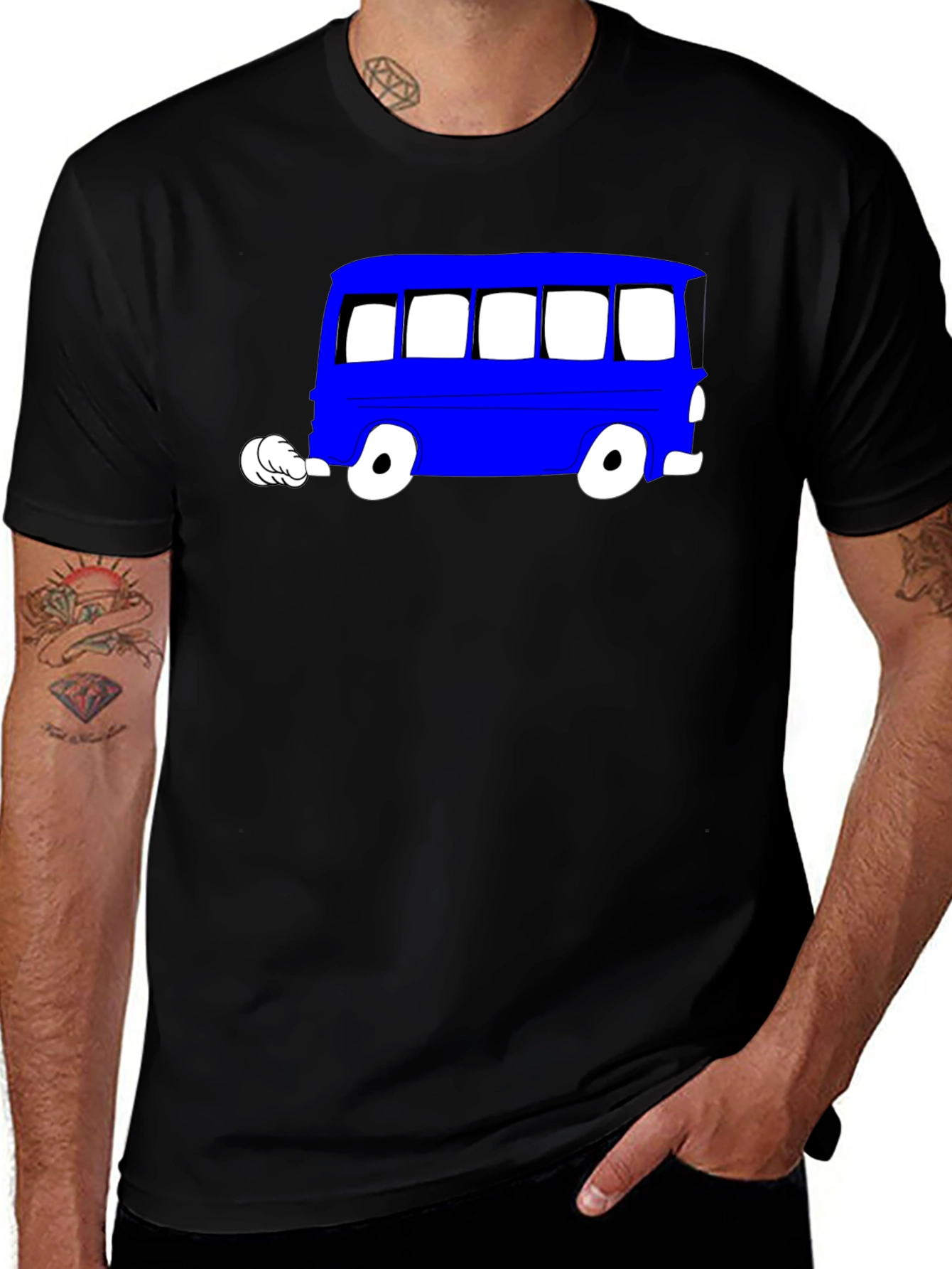 Cartoon Bus Graphic Tee - Cool Unisex T-Shirt