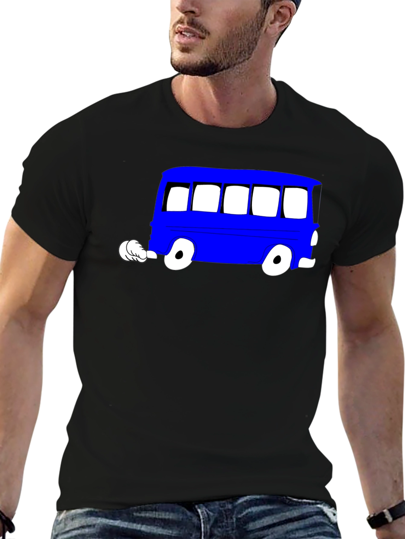 Cartoon Bus Graphic Tee - Cool Unisex T-Shirt