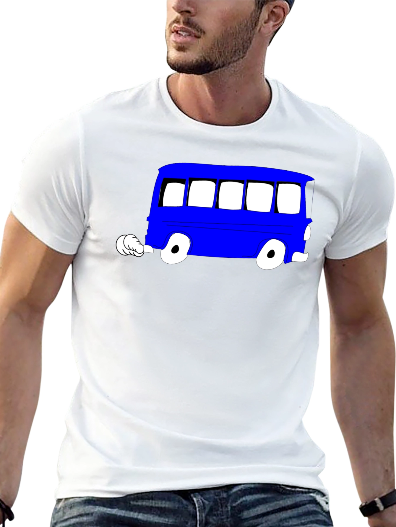 Cartoon Bus Graphic Tee - Cool Unisex T-Shirt