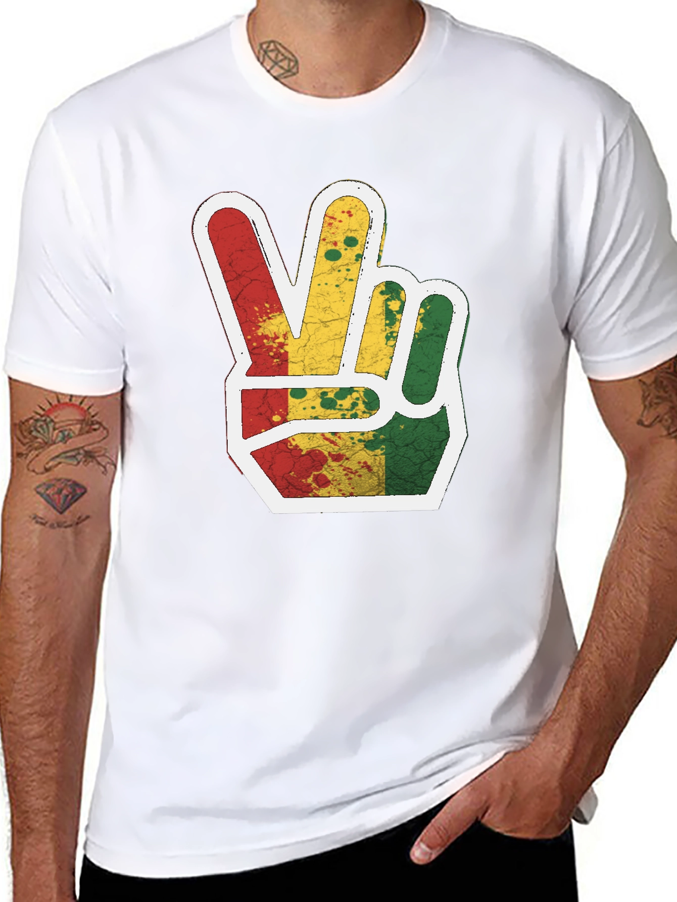 Rasta Peace Sign Graphic Tee