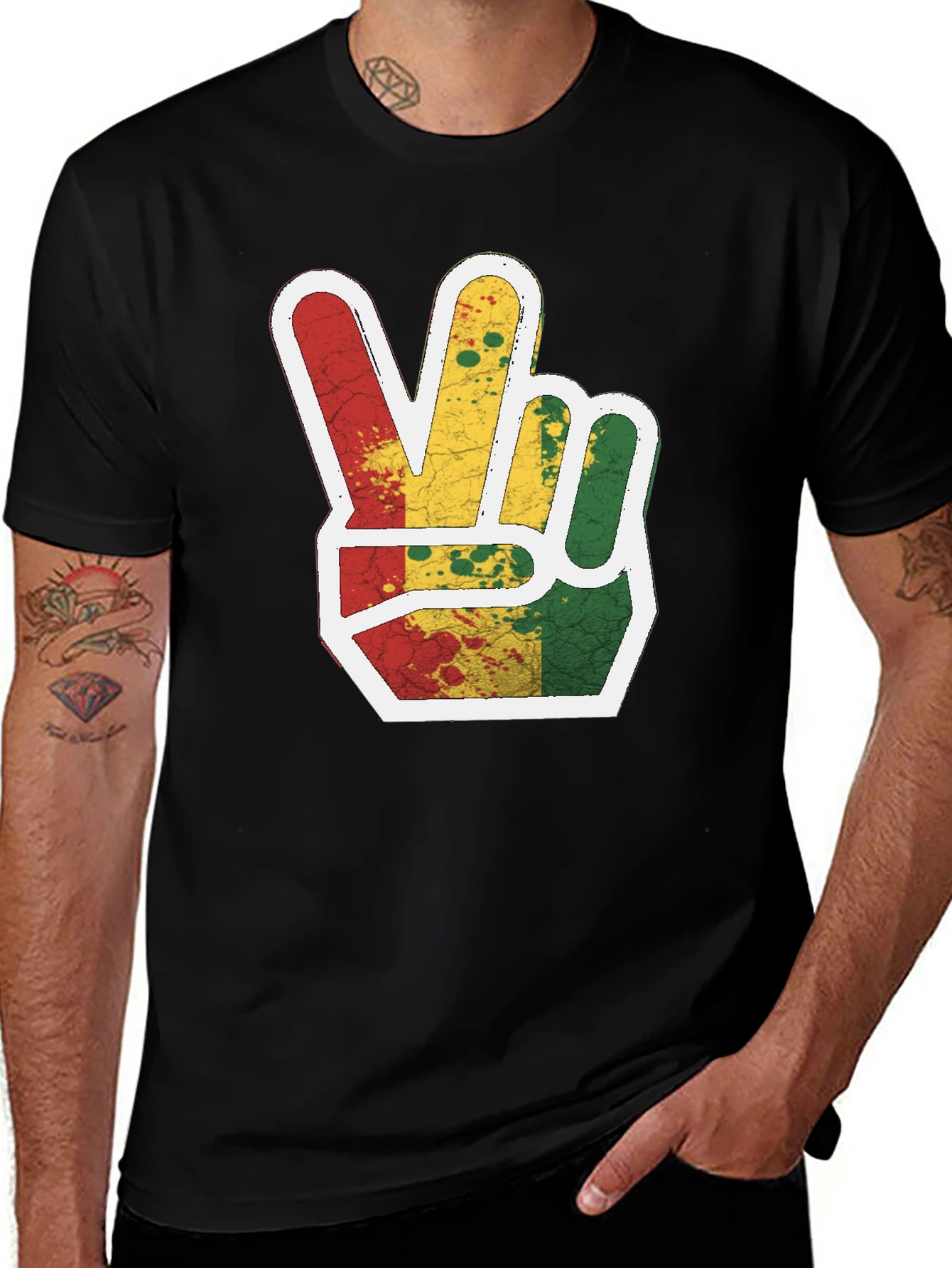 Rasta Peace Sign Graphic Tee
