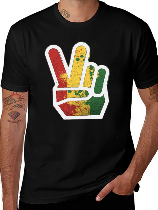 Rasta Peace Sign Graphic Tee