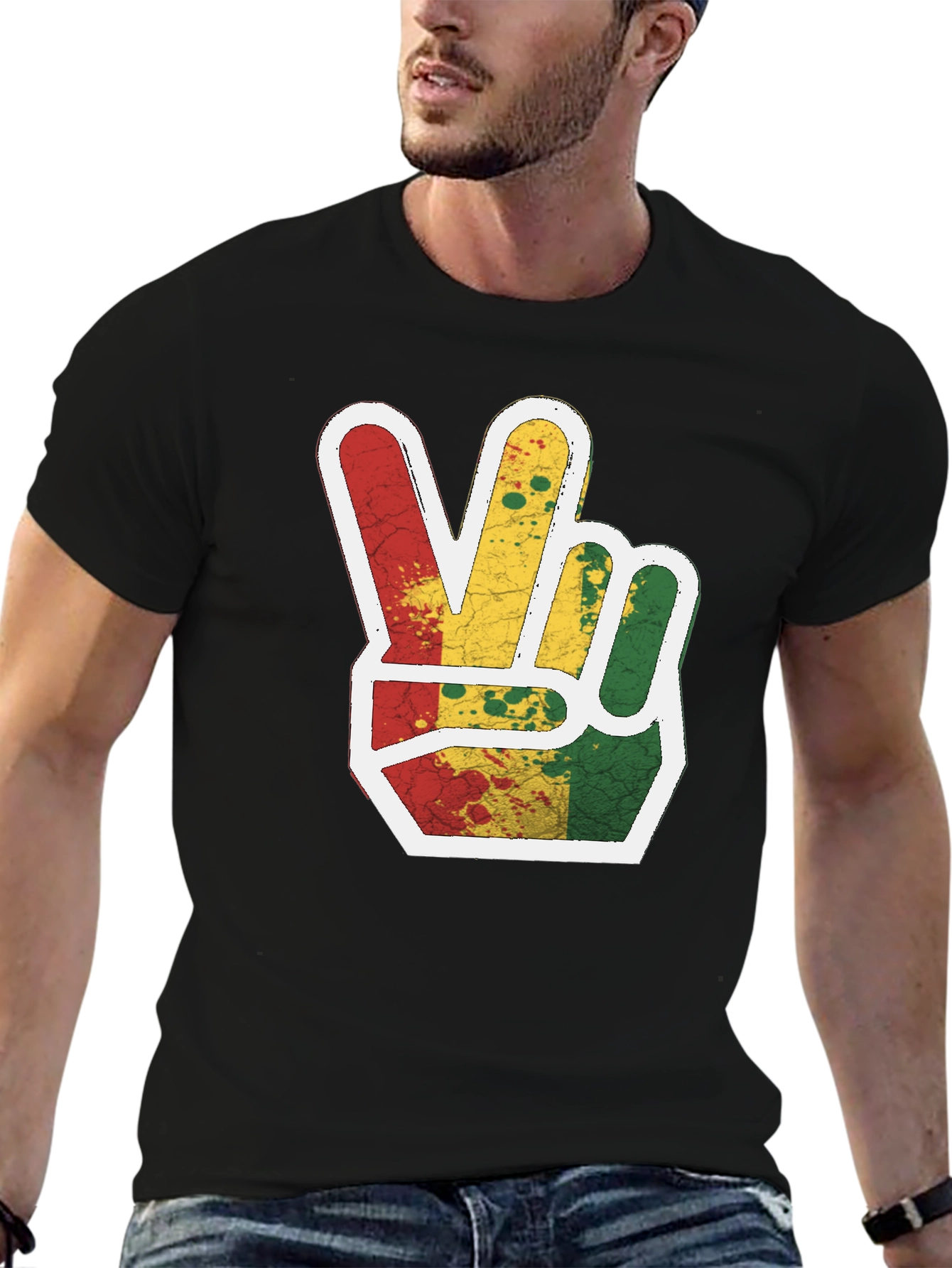 Rasta Peace Sign Graphic Tee