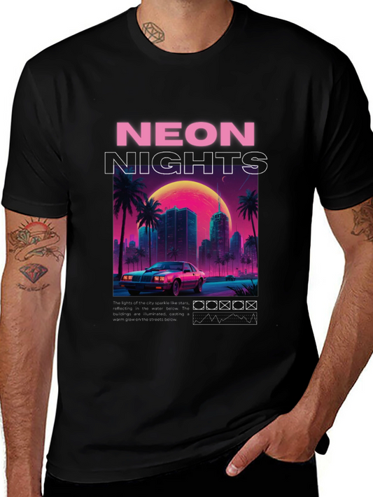 Neon Nights Graphic T-Shirt - Retro 80s Style