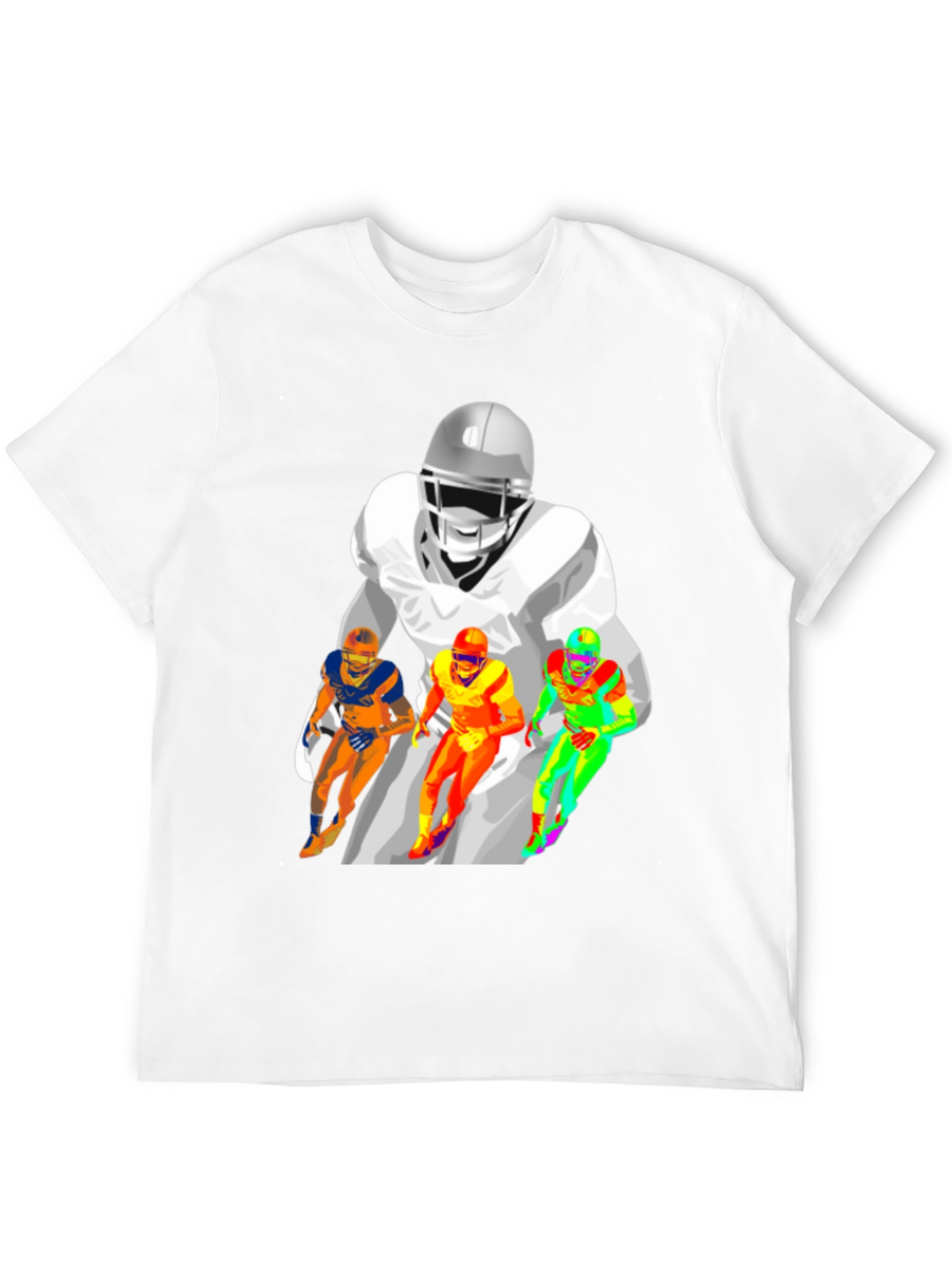 Football Player Graphic Print Black T-Shirt