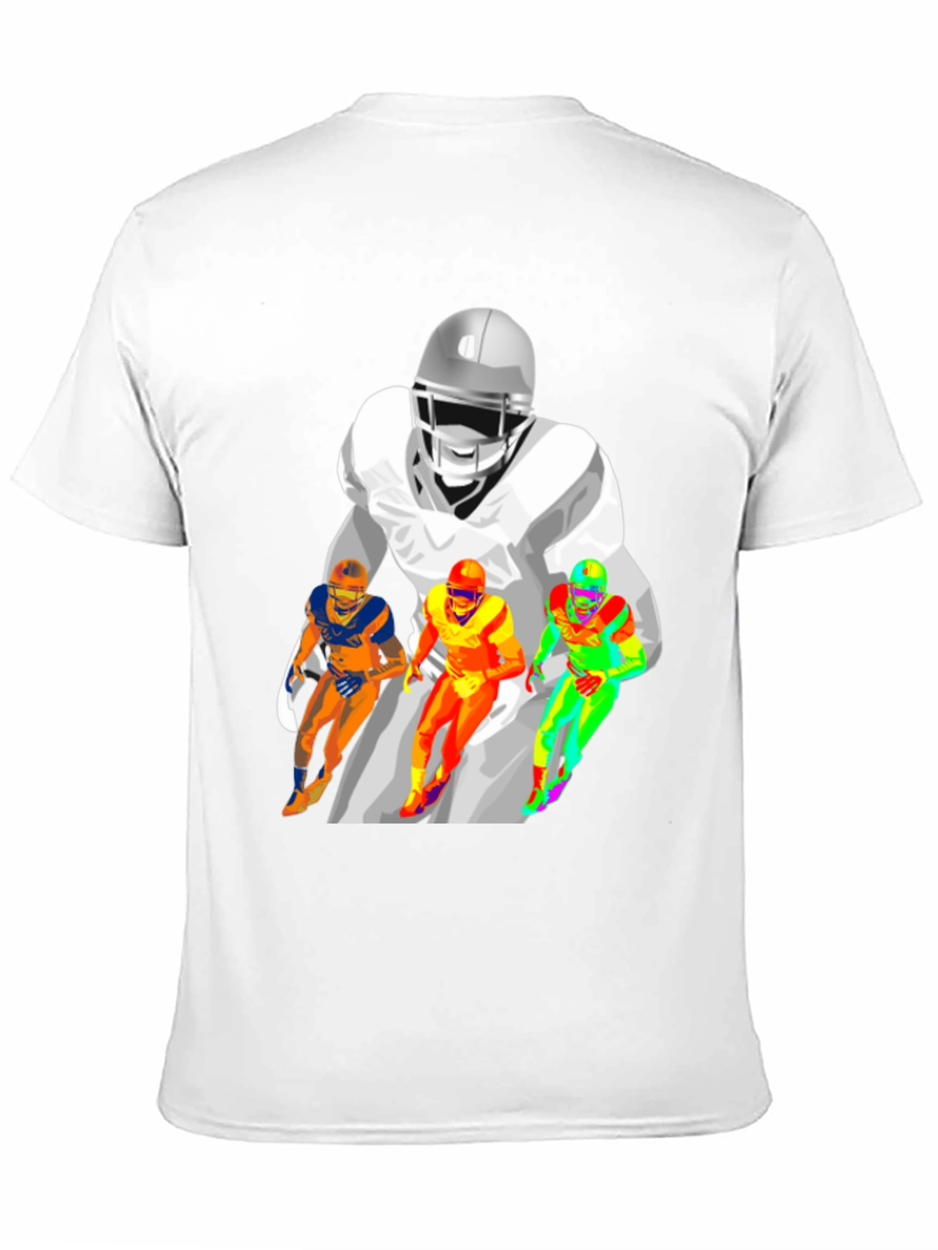 Football Player Graphic Print Black T-Shirt