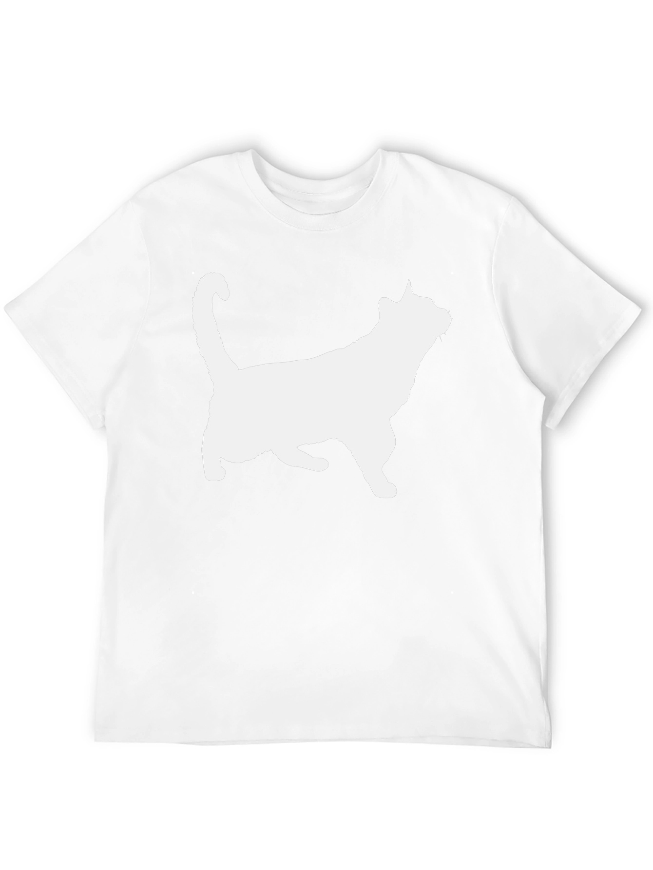 Cat Silhouette Graphic Tee - Black