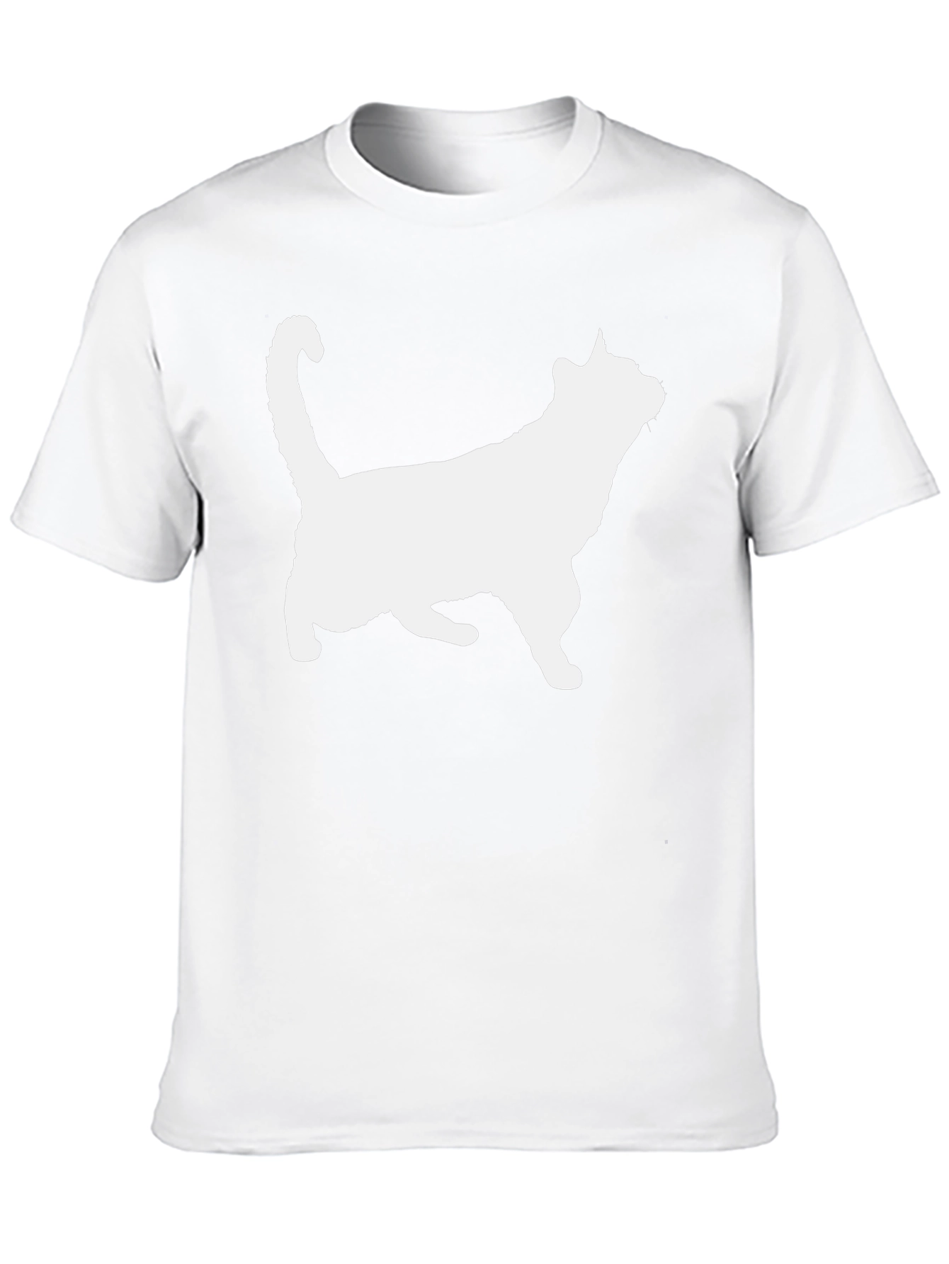 Cat Silhouette Graphic Tee - Black