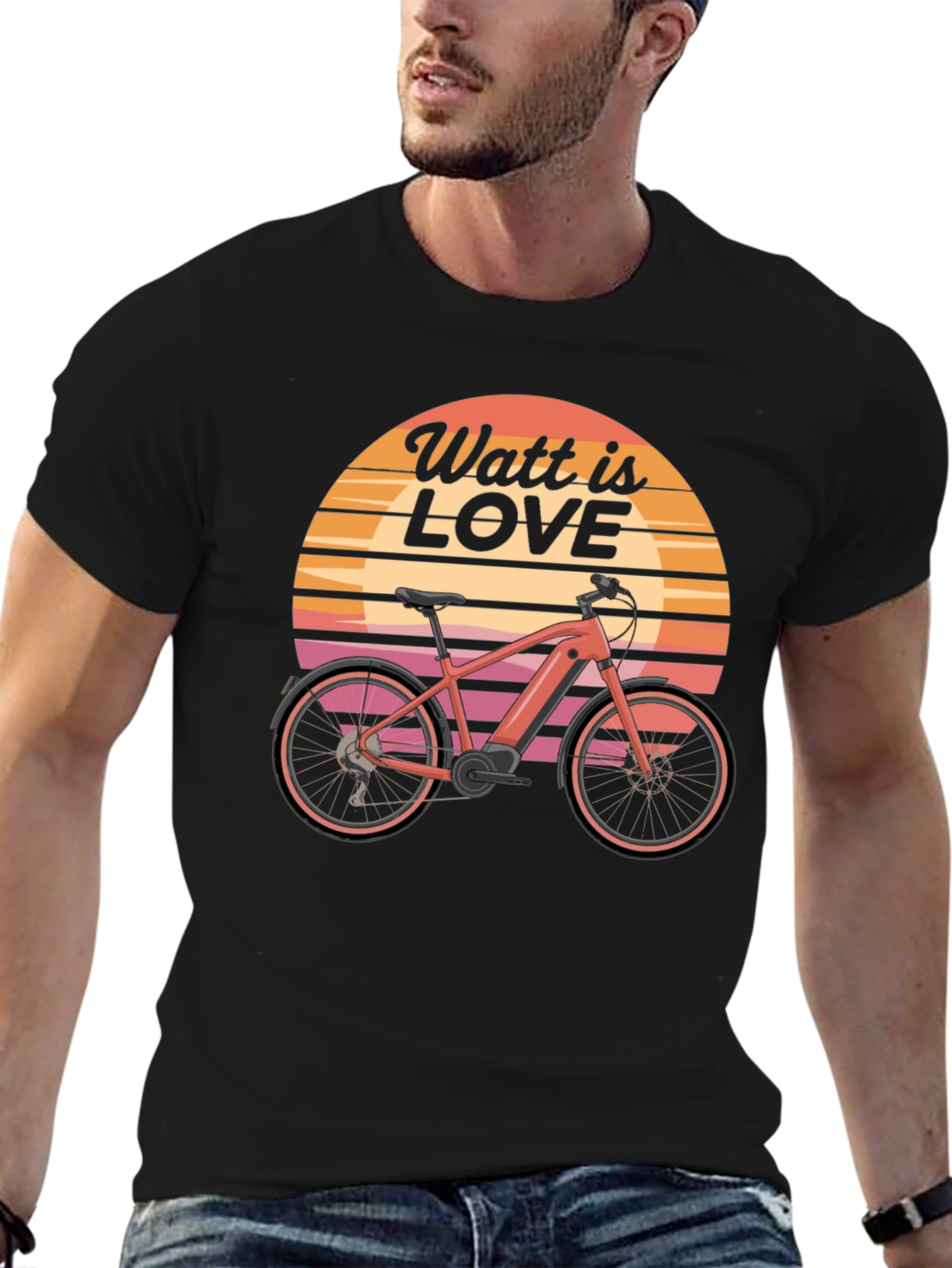 Watt is Love E-Bike T-Shirt - Retro Style