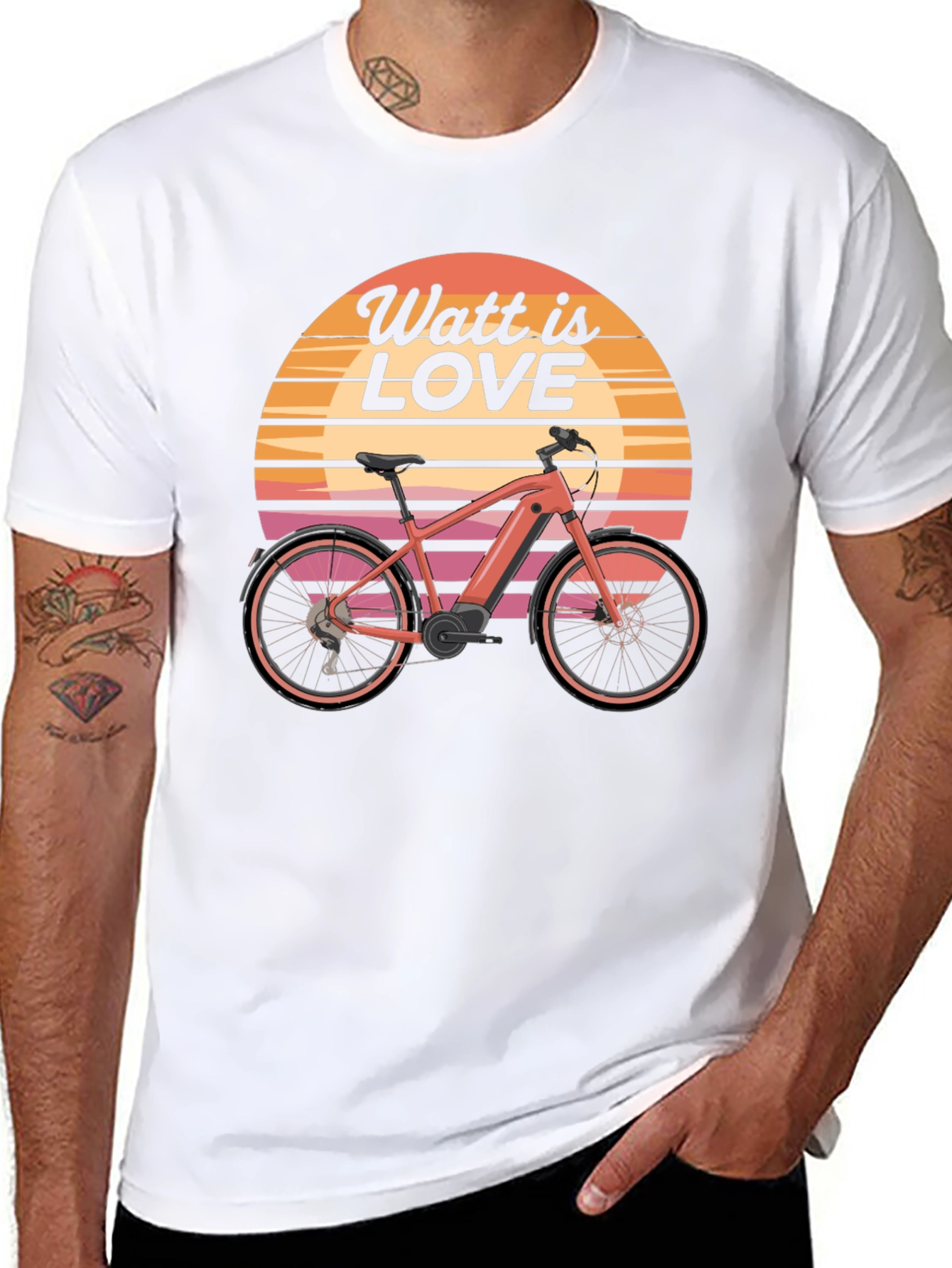 Watt is Love E-Bike T-Shirt - Retro Style