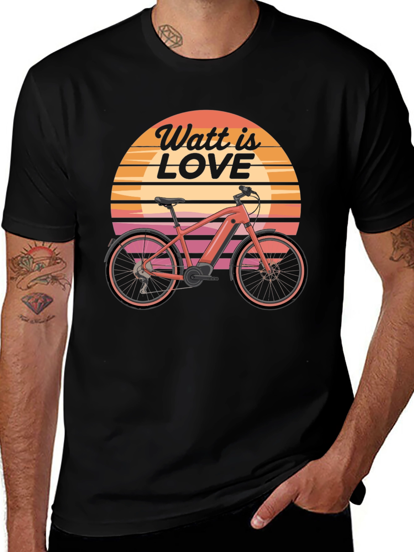 Watt is Love E-Bike T-Shirt - Retro Style