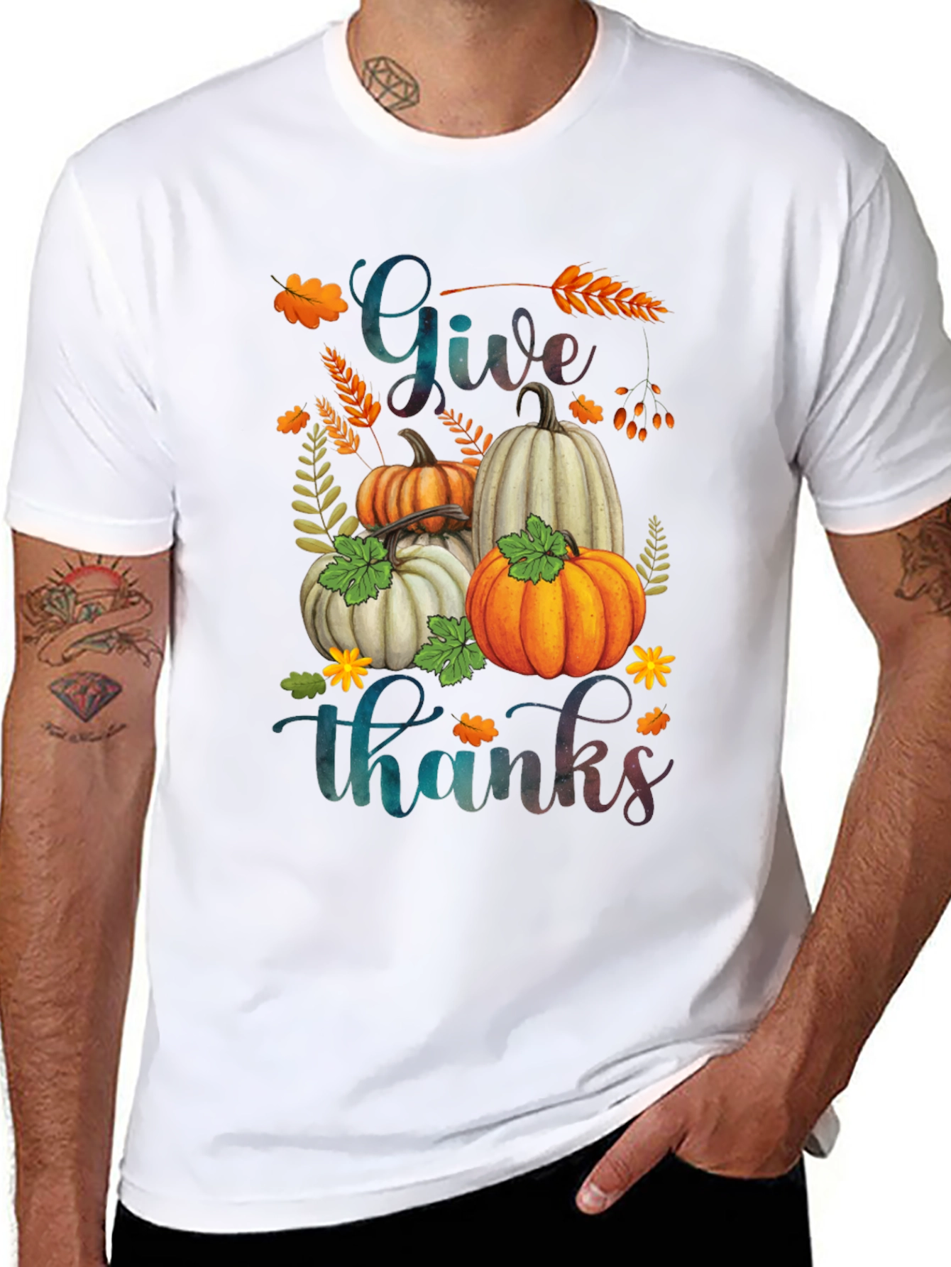 Give Thanks Pumpkin T-Shirt - Fall Apparel