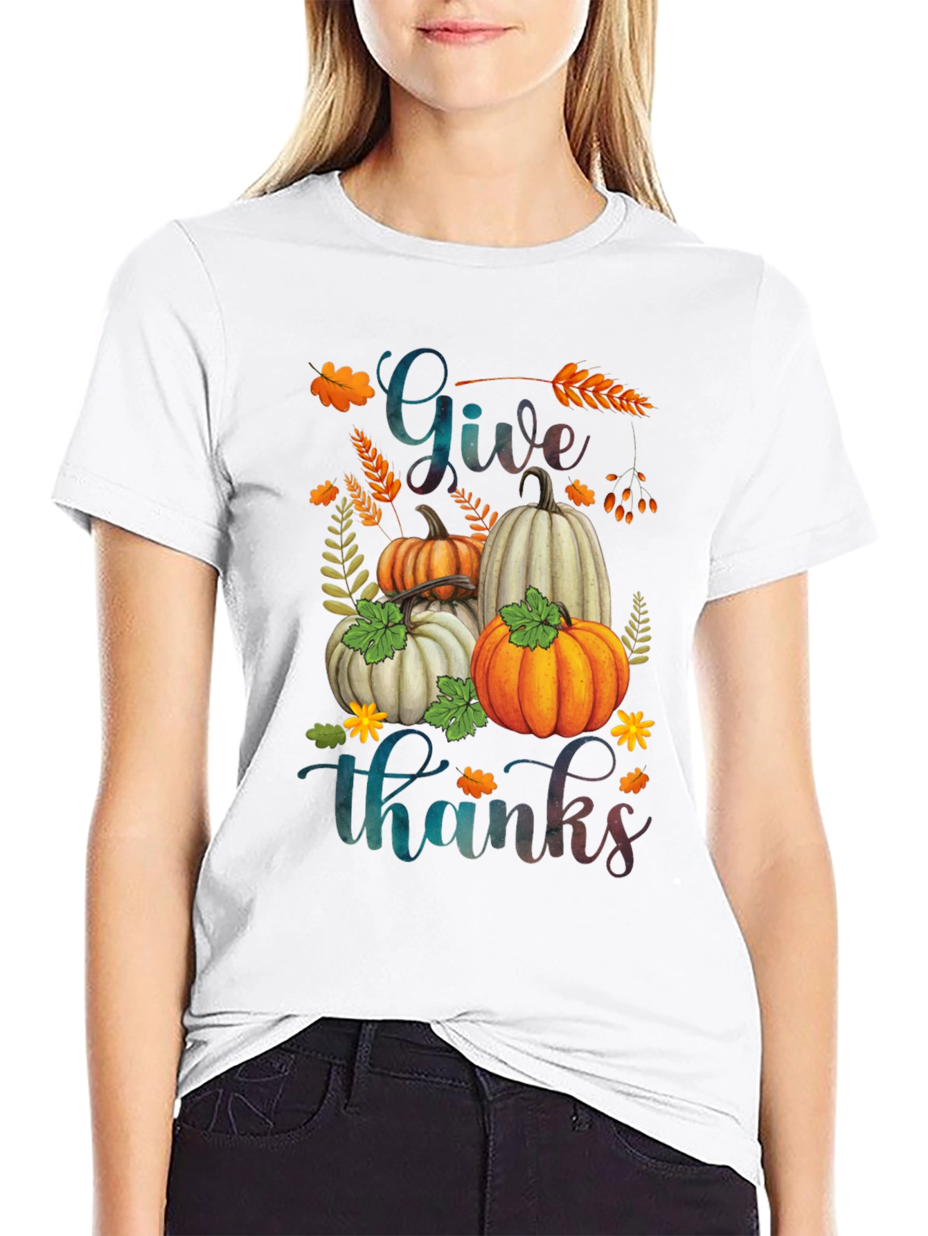 Give Thanks Pumpkin T-Shirt - Fall Apparel
