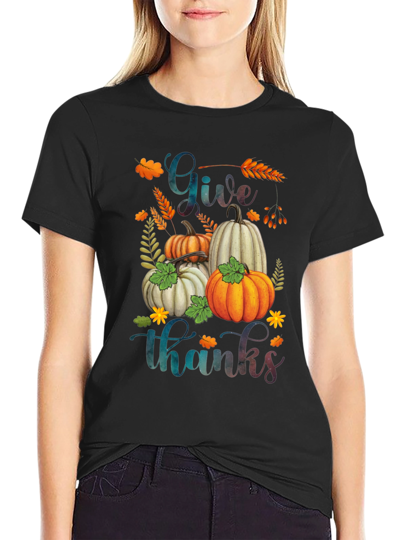 Give Thanks Pumpkin T-Shirt - Fall Apparel