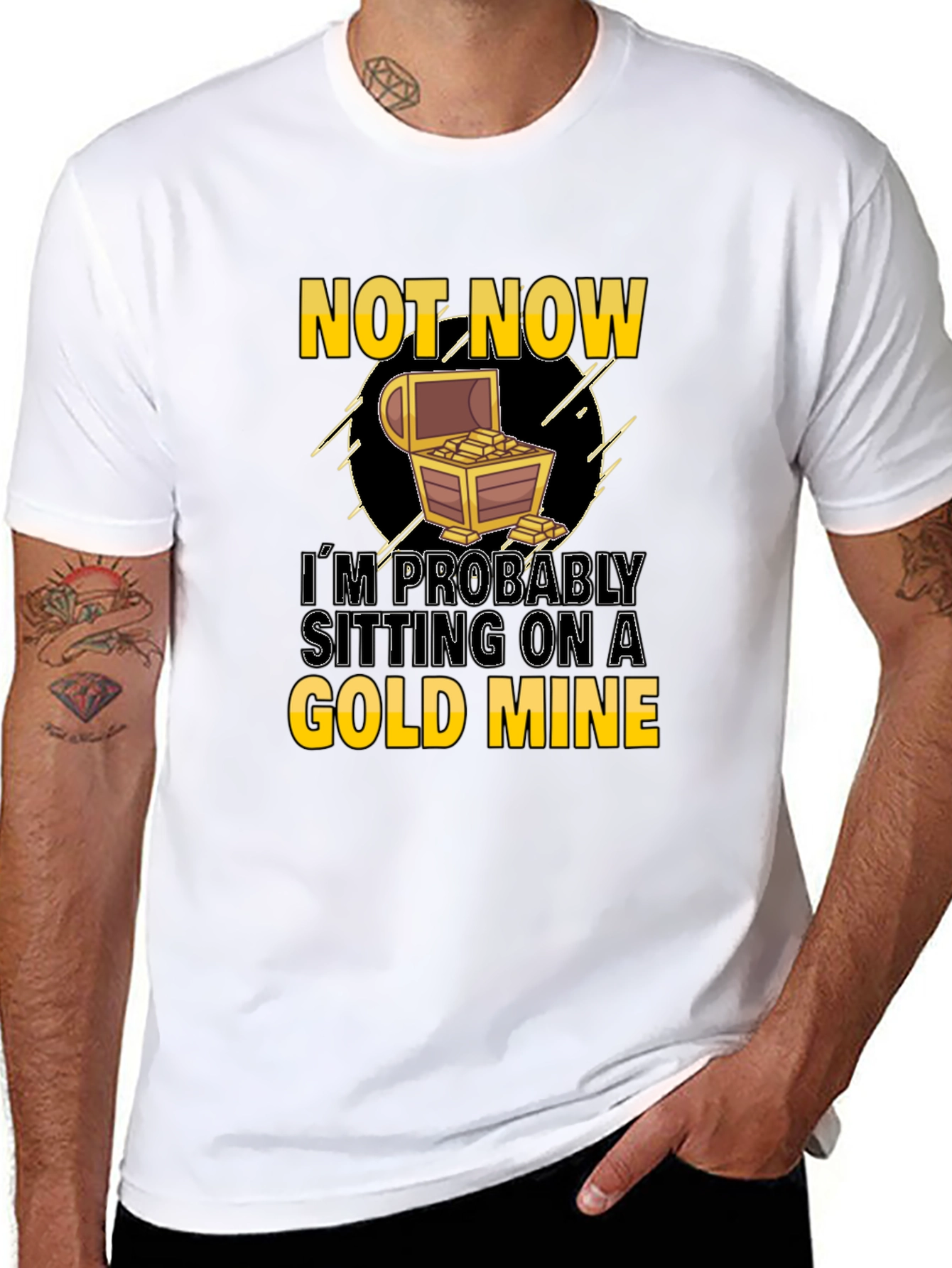 Not Now Gold Mine Graphic T-Shirt