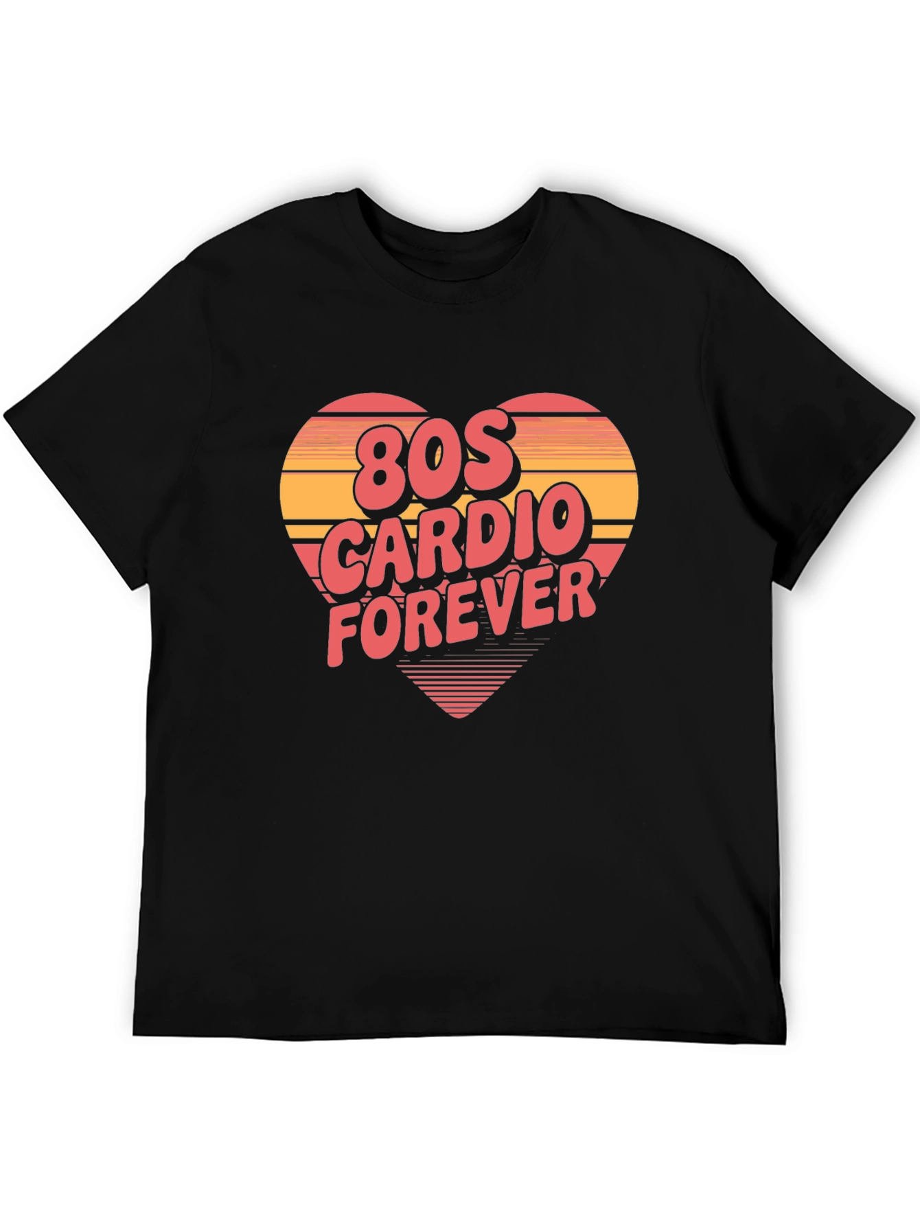 80s Cardio Forever Black T-Shirt