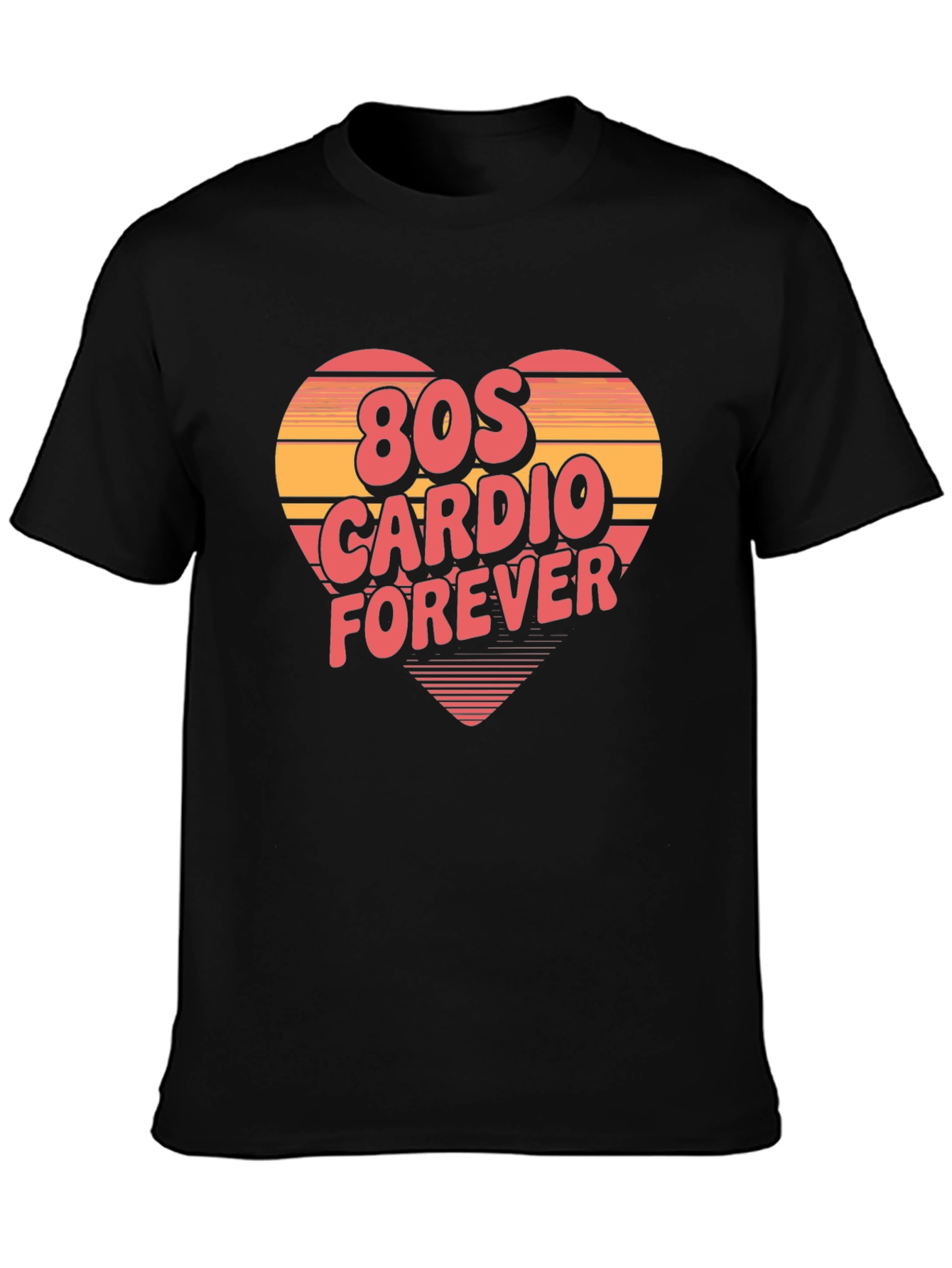 80s Cardio Forever Black T-Shirt