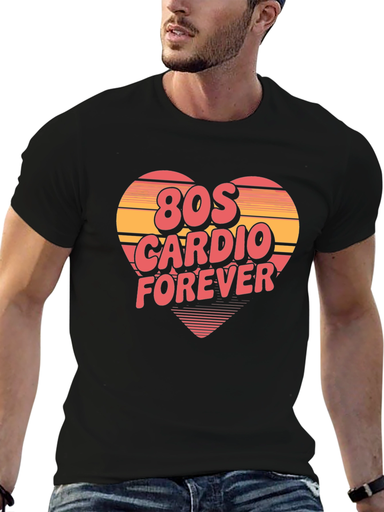 80s Cardio Forever Black T-Shirt