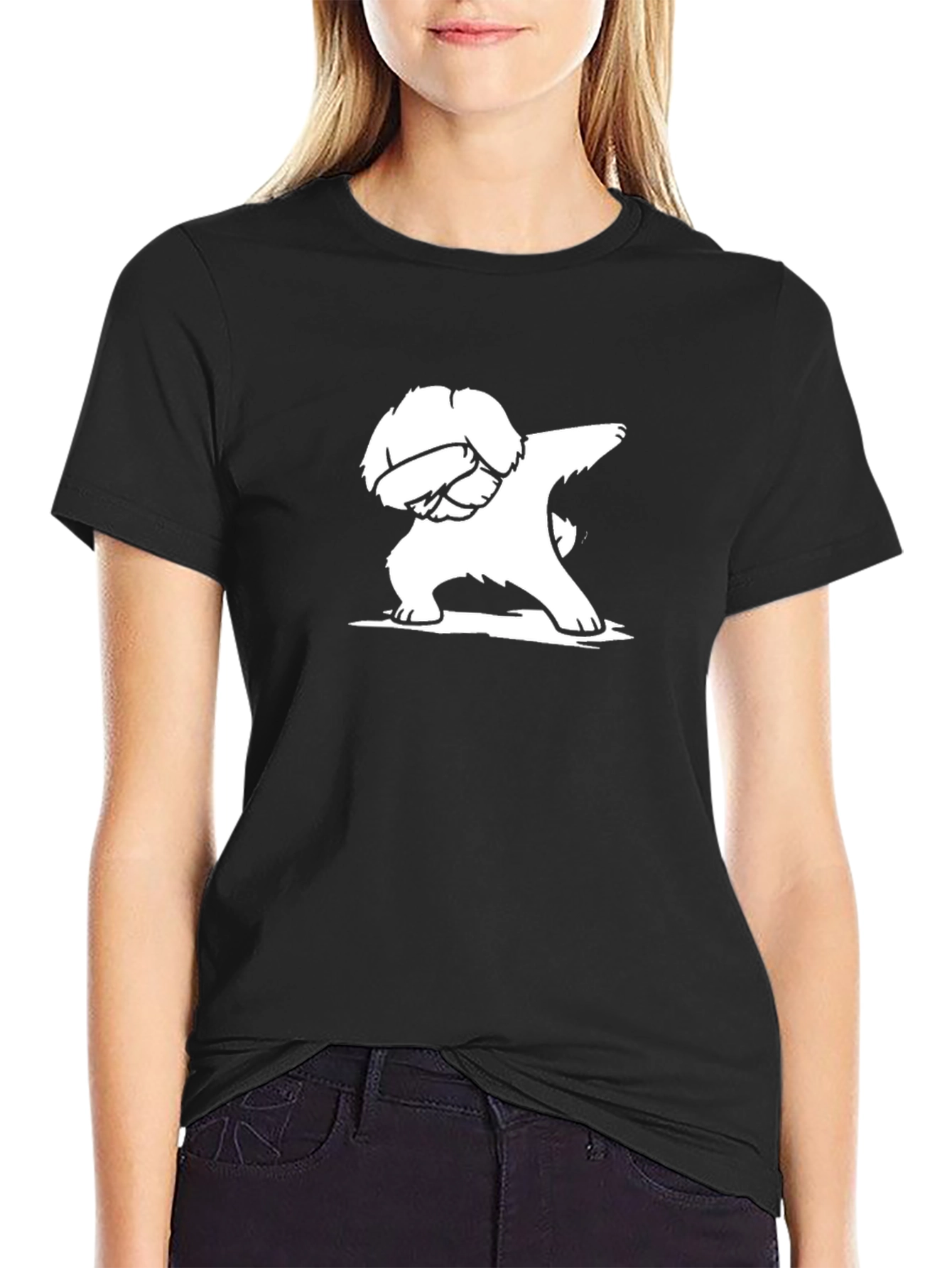 Dabbing Dog Graphic Tee - Black T-Shirt