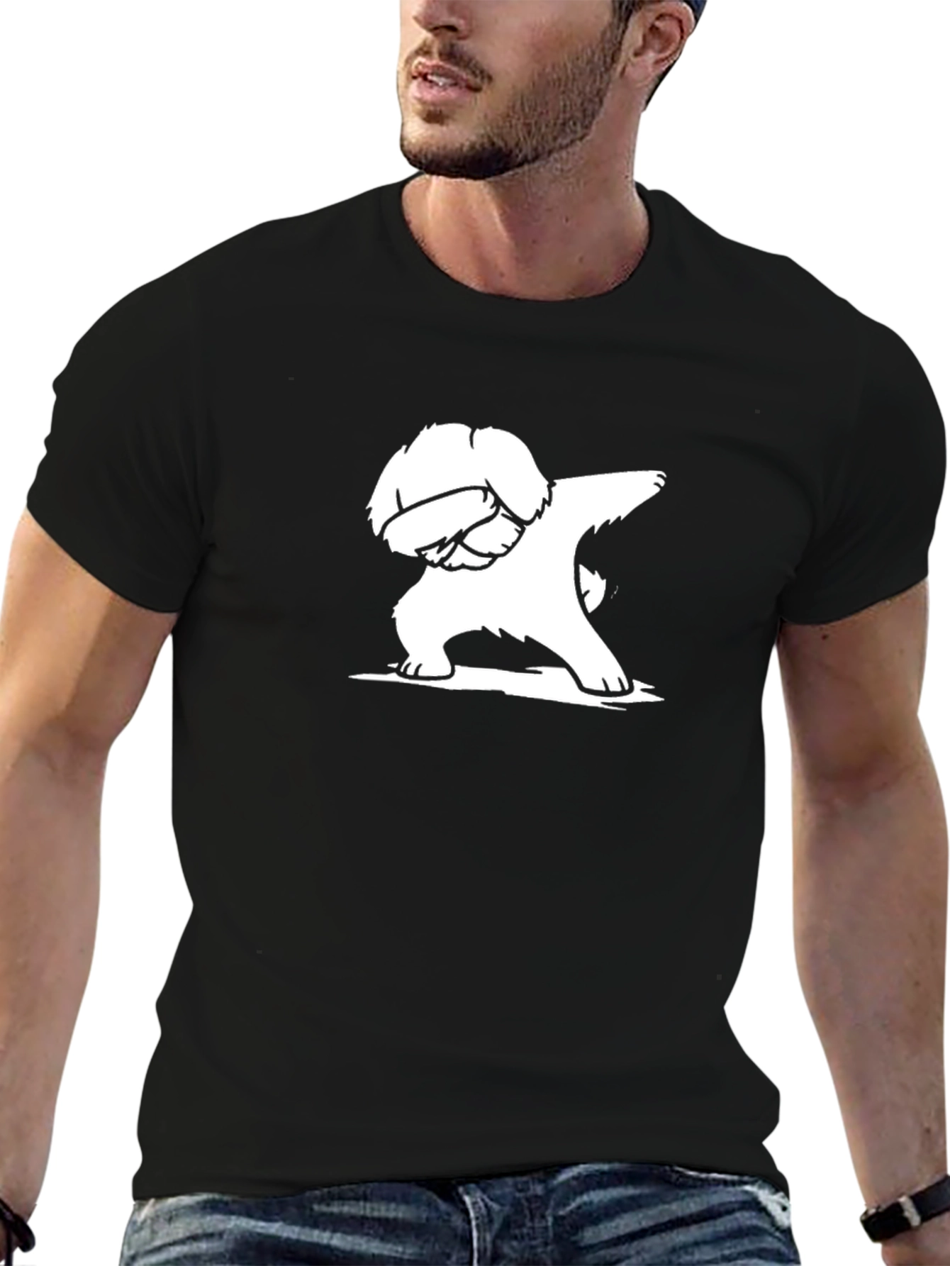 Dabbing Dog Graphic Tee - Black T-Shirt