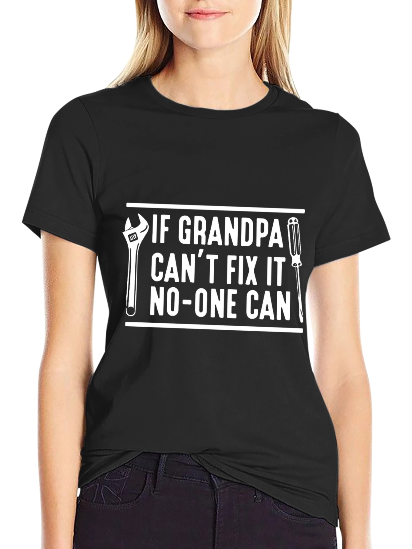 Grandpa Can Fix It Black T-Shirt