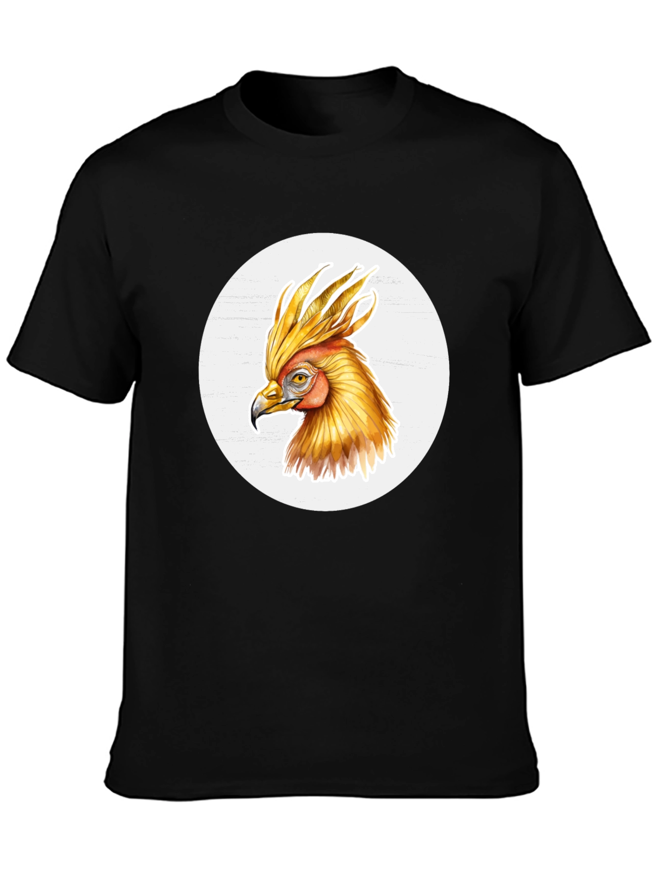 Phoenix Bird Graphic T-Shirt - Black Cotton Tee