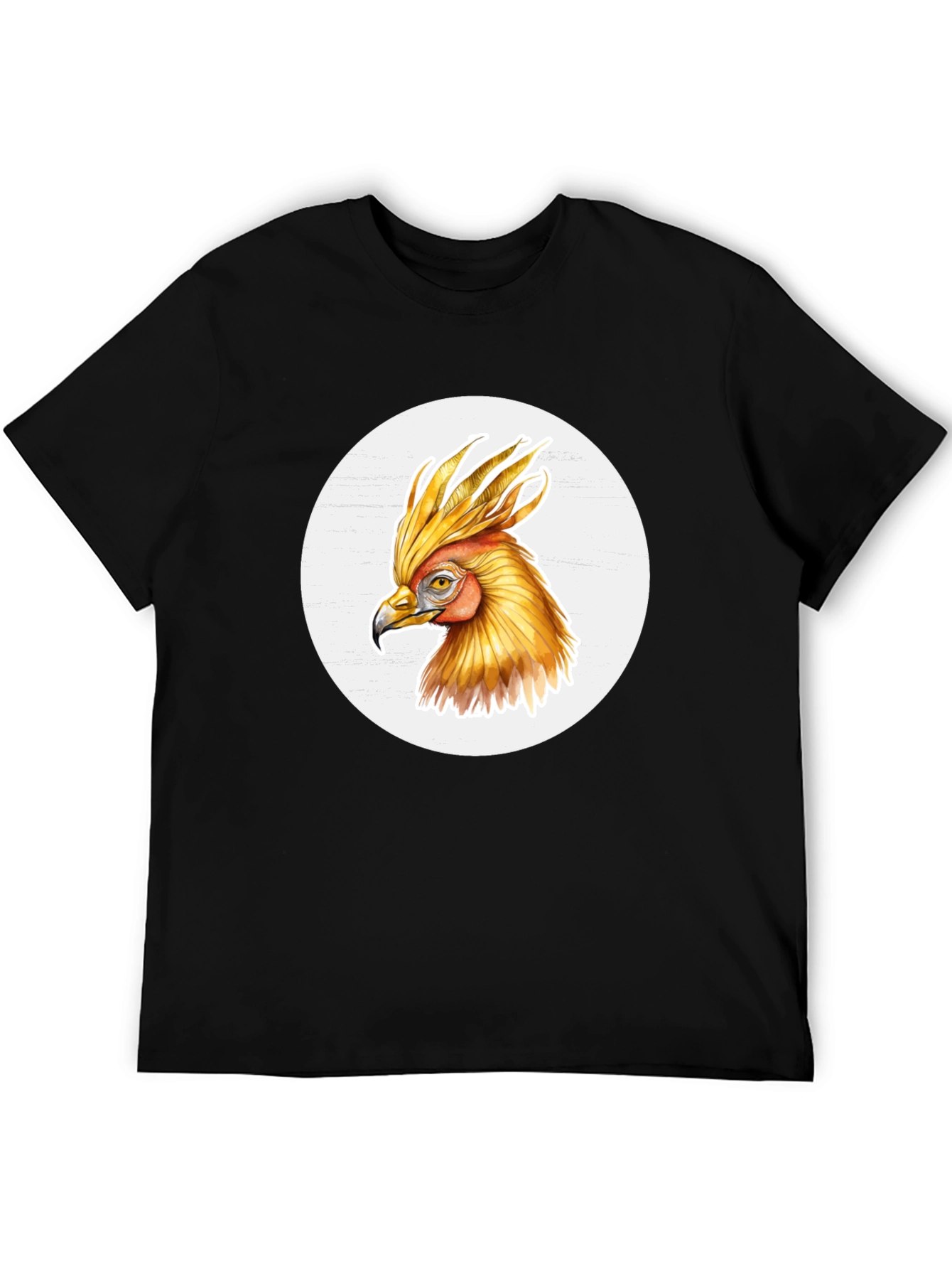 Phoenix Bird Graphic T-Shirt - Black Cotton Tee
