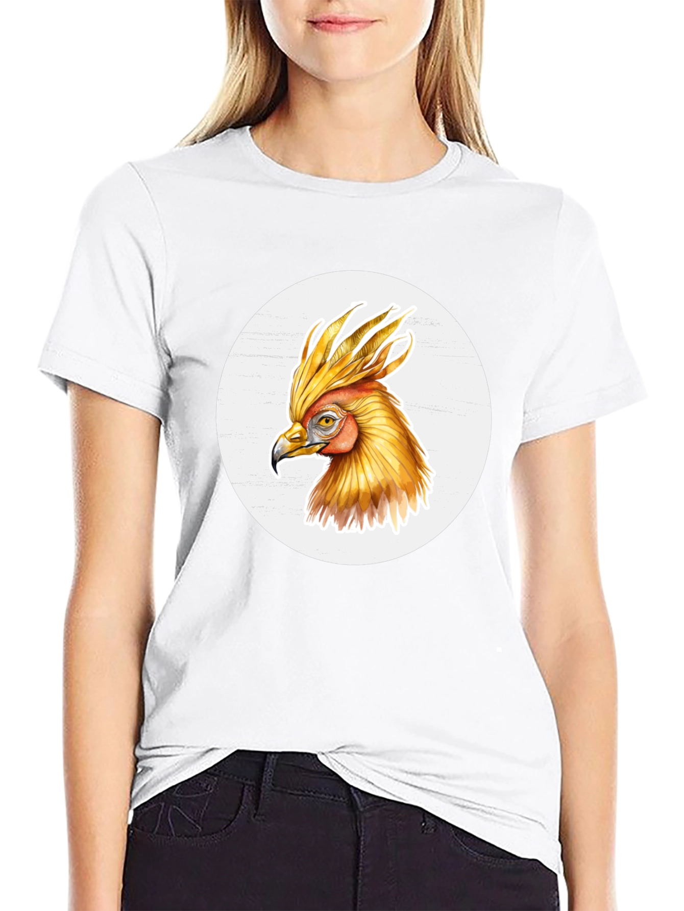 Phoenix Bird Graphic T-Shirt - Black Cotton Tee