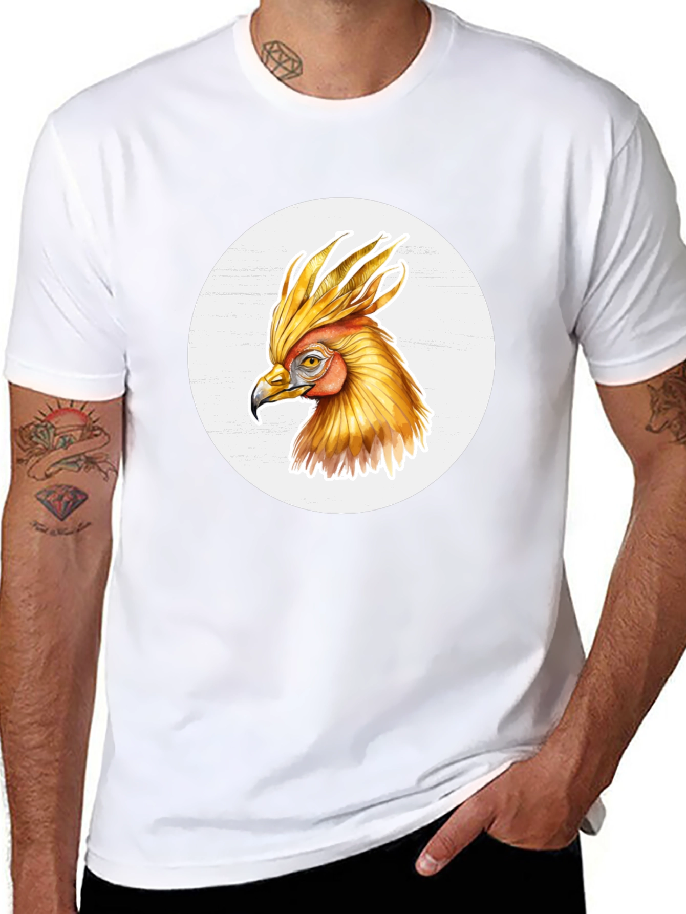 Phoenix Bird Graphic T-Shirt - Black Cotton Tee