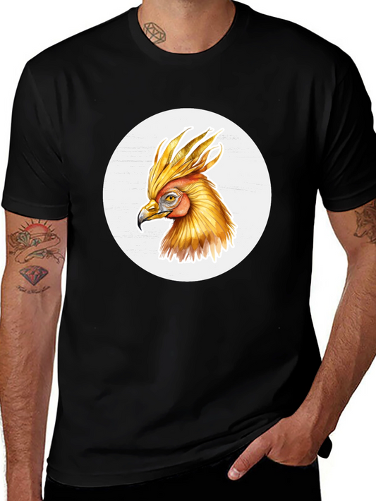 Phoenix Bird Graphic T-Shirt - Black Cotton Tee